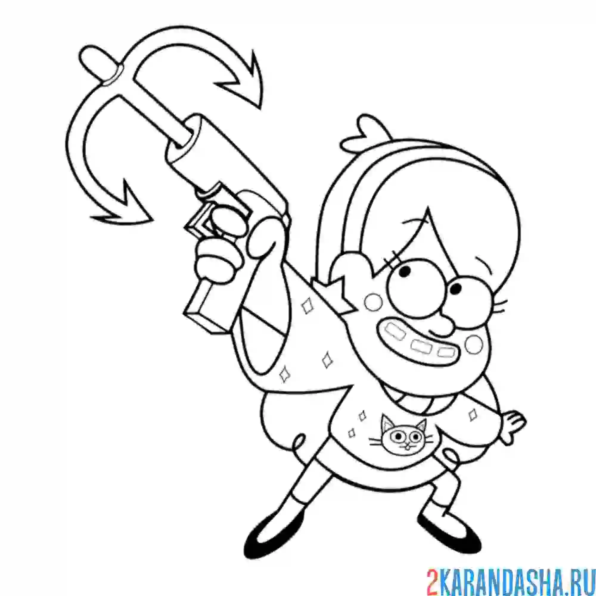 Раскраска мэйбл пайнс стреляет