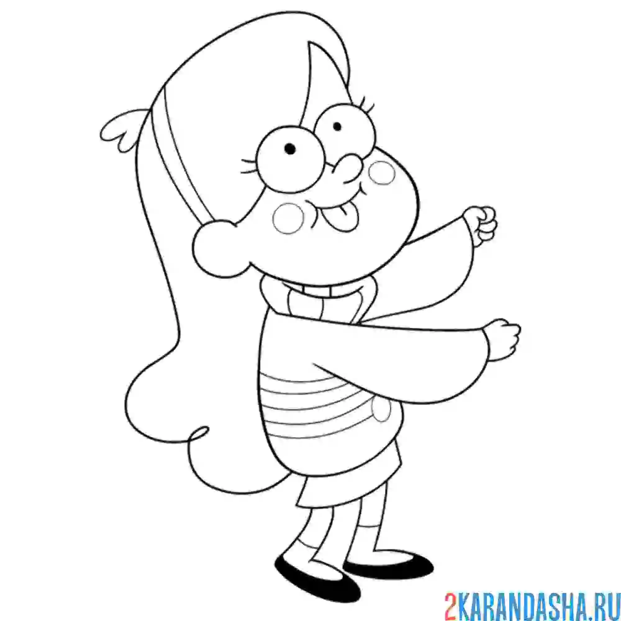 Раскраска мэйбл пайнс танцует