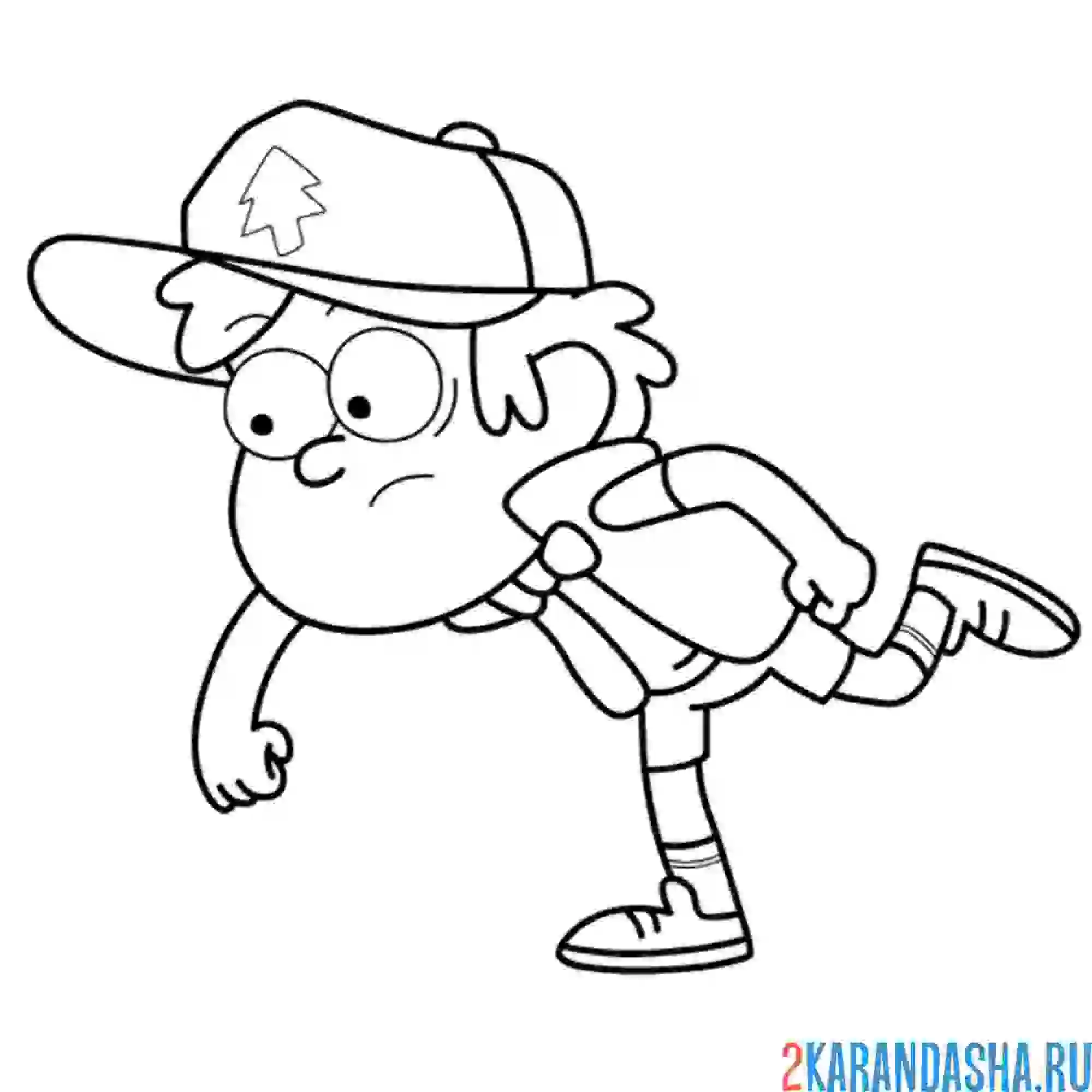 Раскраска диппер пайнс бежит