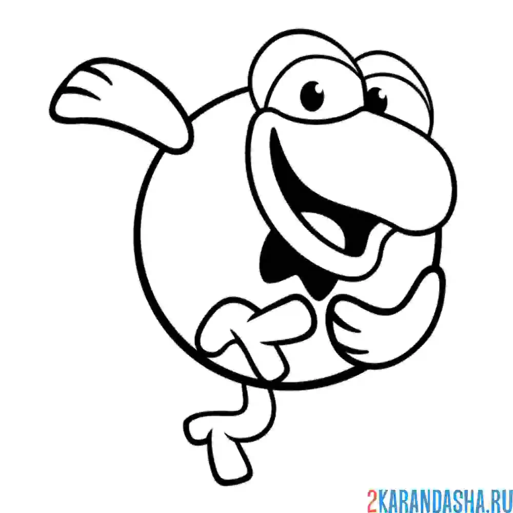 Раскраска счастливый кар-карыч | смешарики