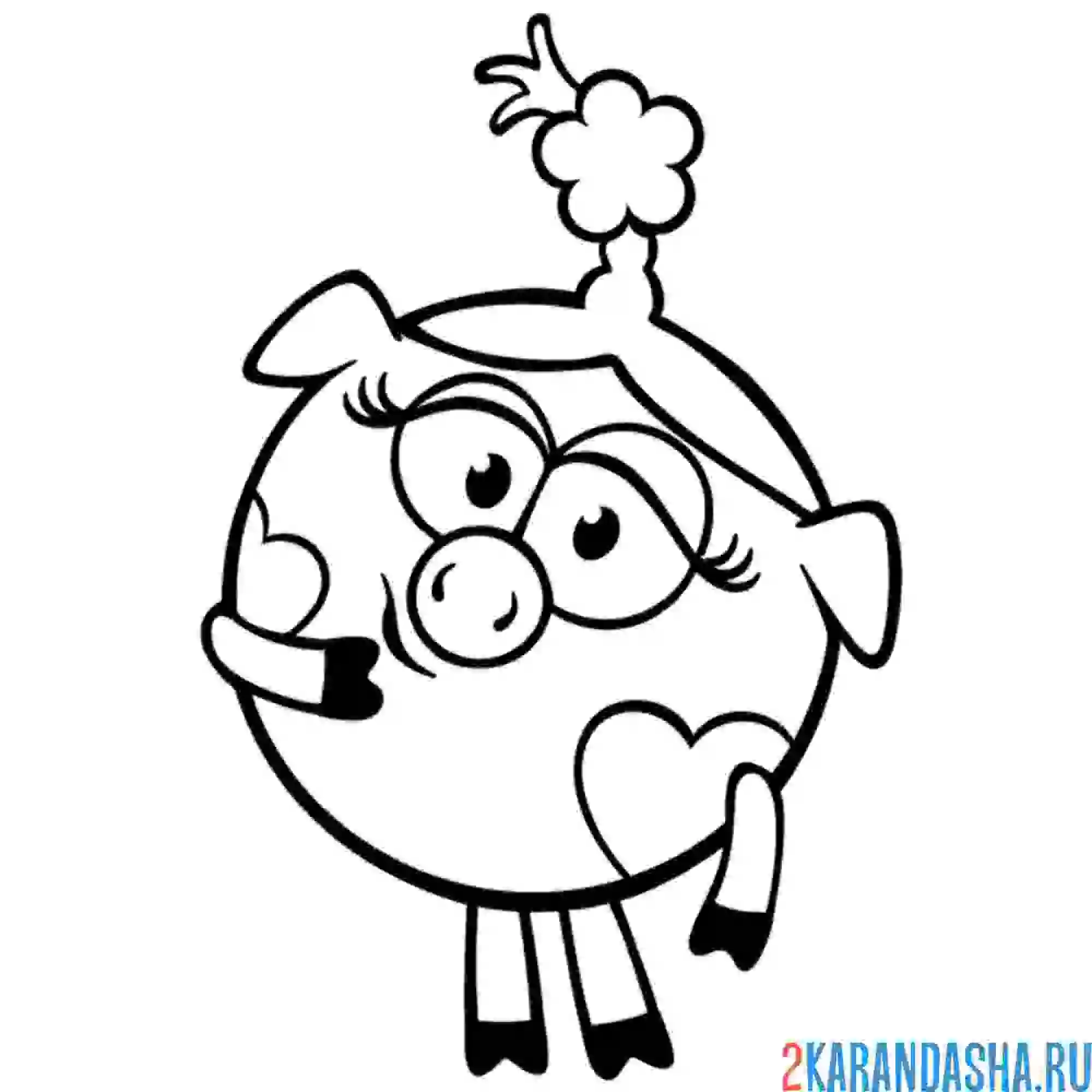 Раскраска красавица нюша | смешарики