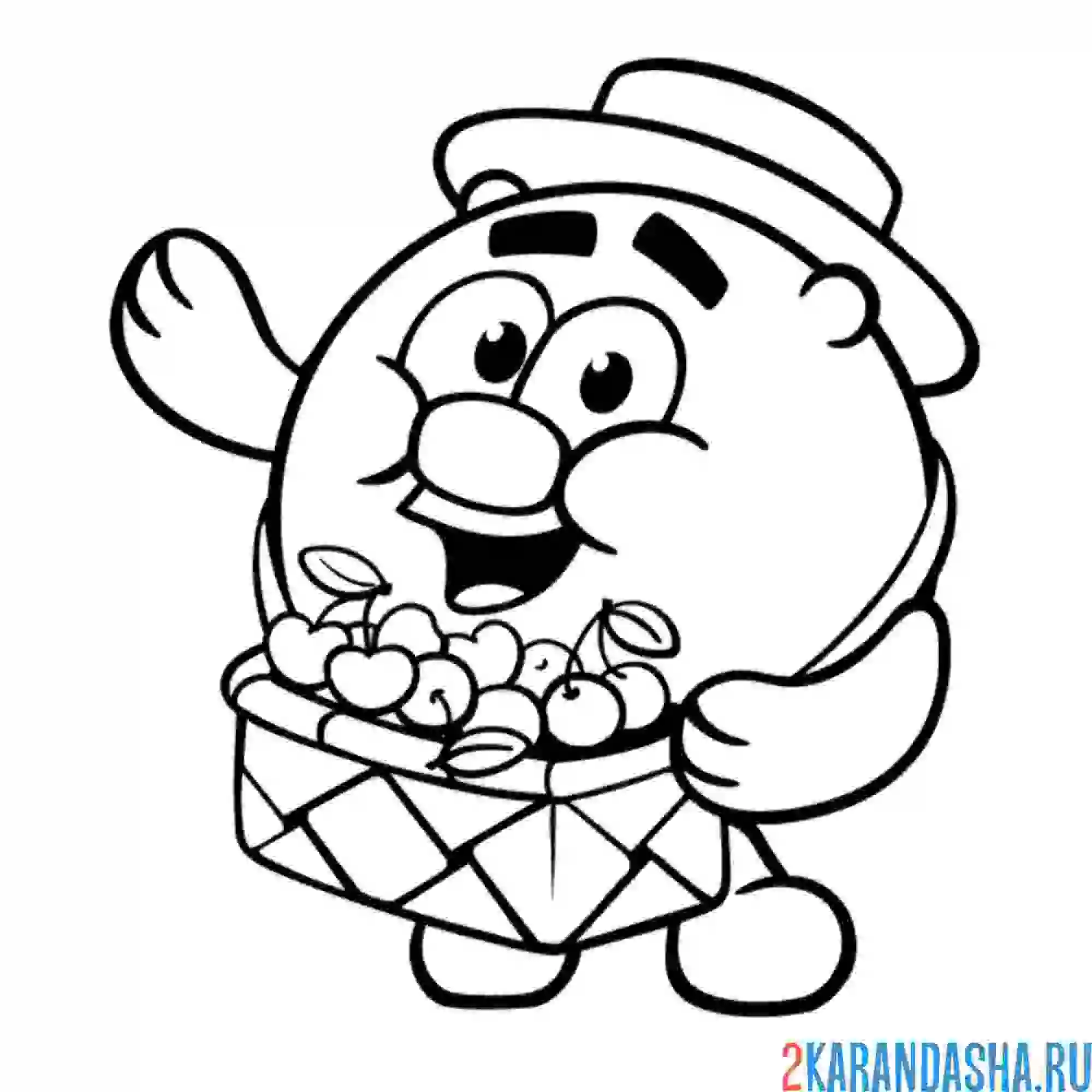 Раскраска копатыч | смешарики