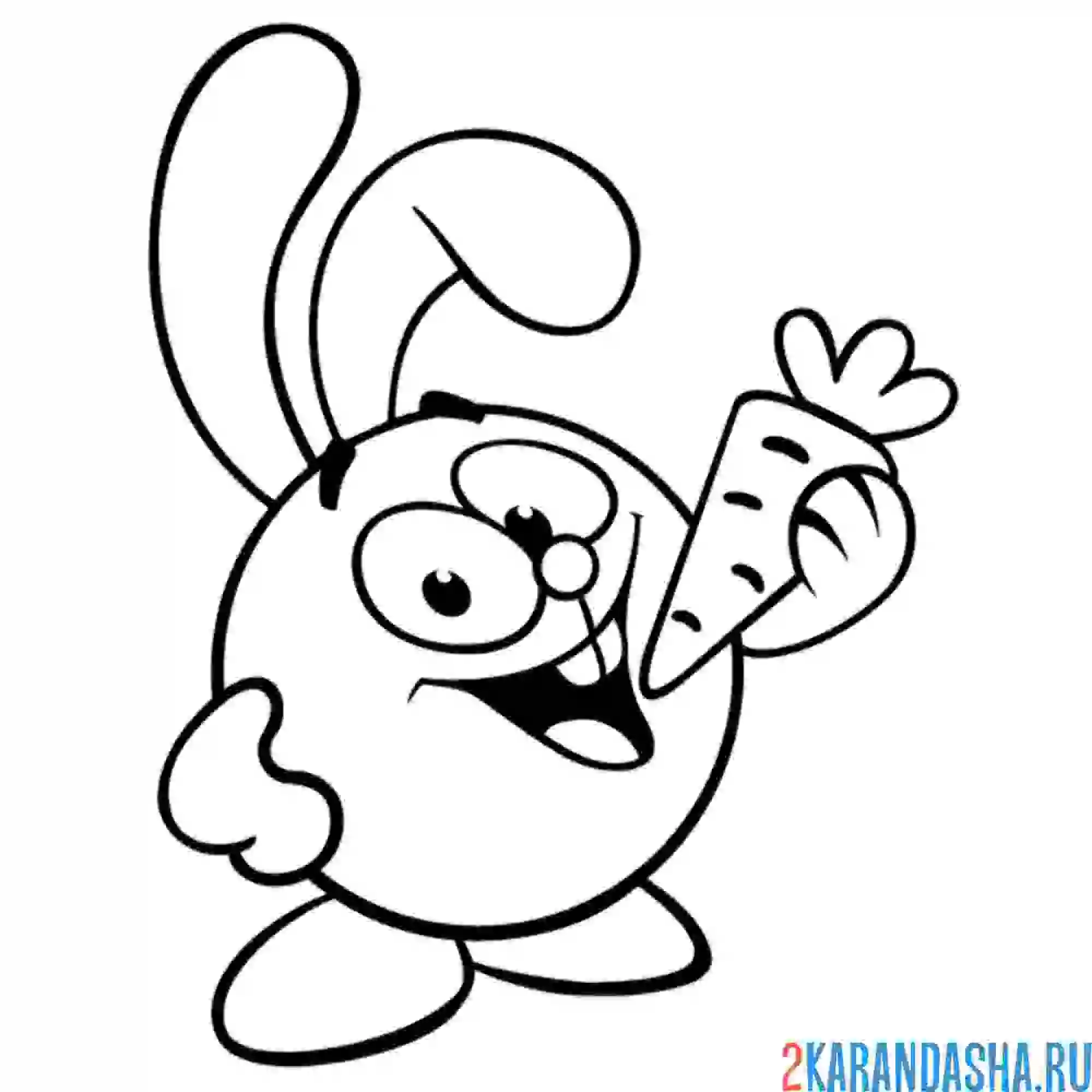 Раскраска крош с морковкой | смешарики