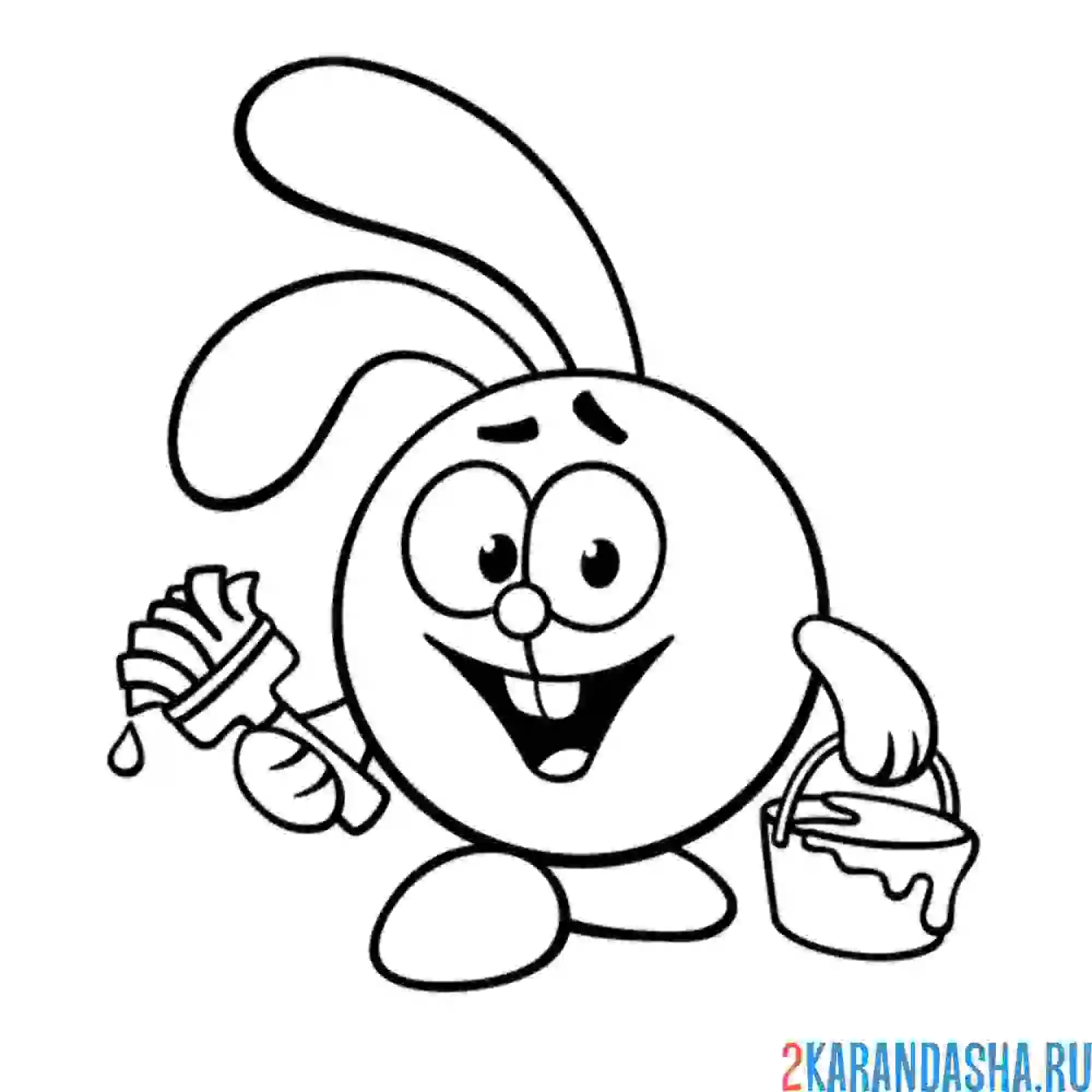 Раскраска крош красит | смешарики
