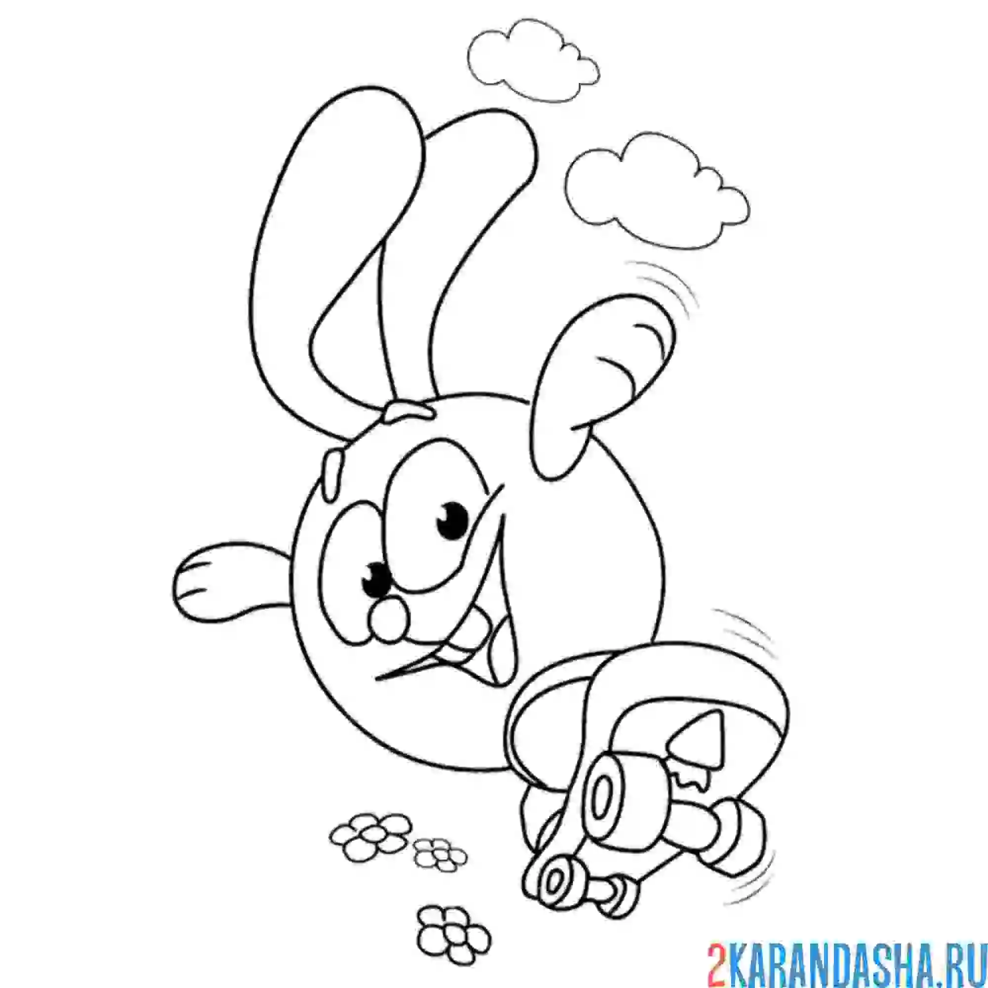 Раскраска крош на скейтборде | смешарики