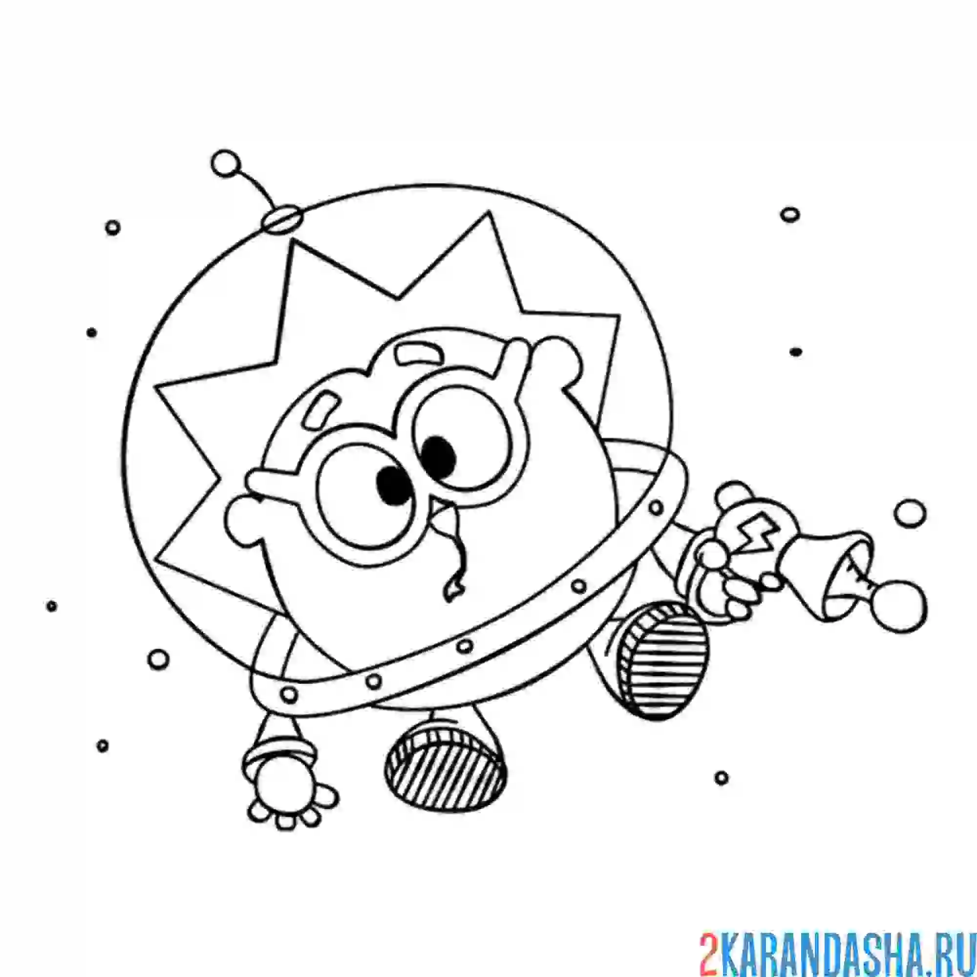 Раскраска ежик космонавт