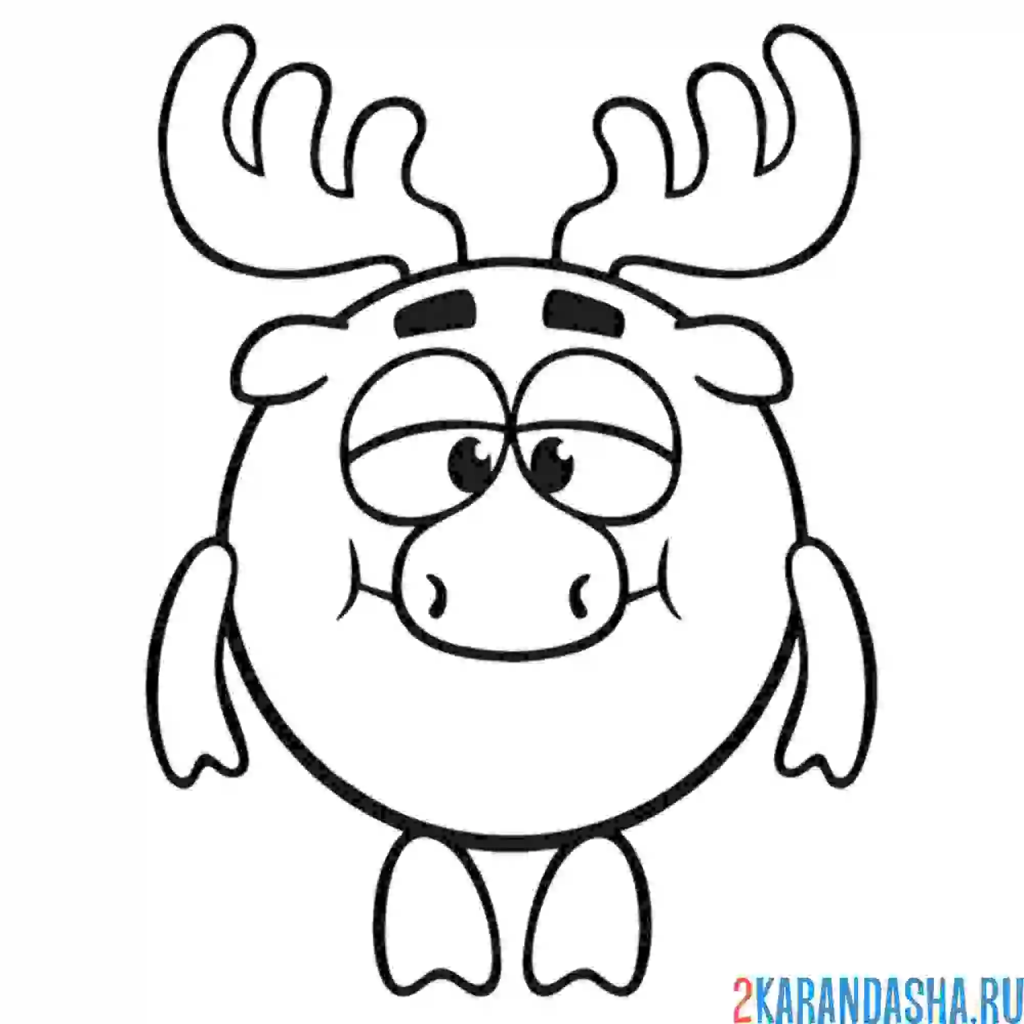 Раскраска милый лосяш | смешарики