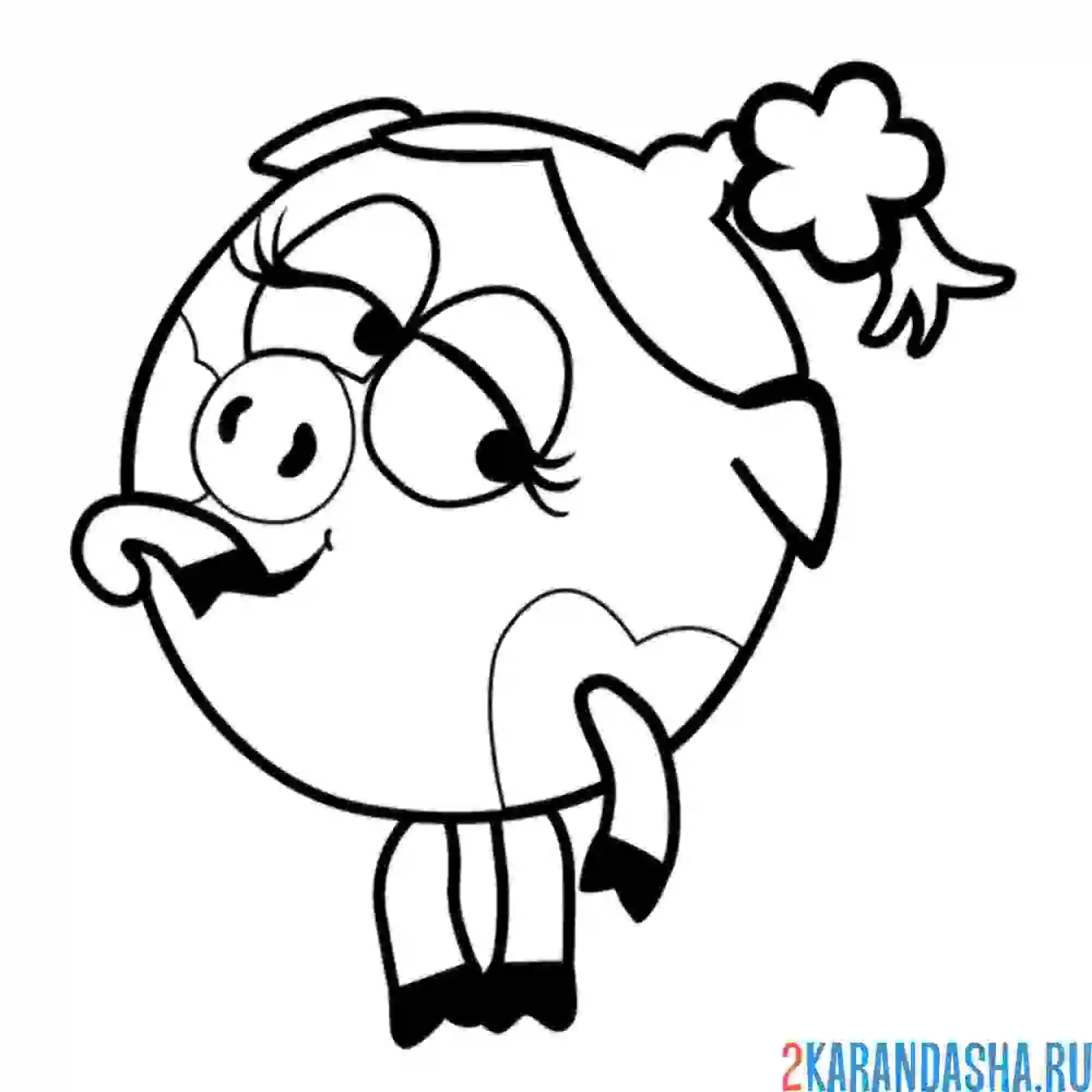 Раскраска кокетка нюша | смешарики