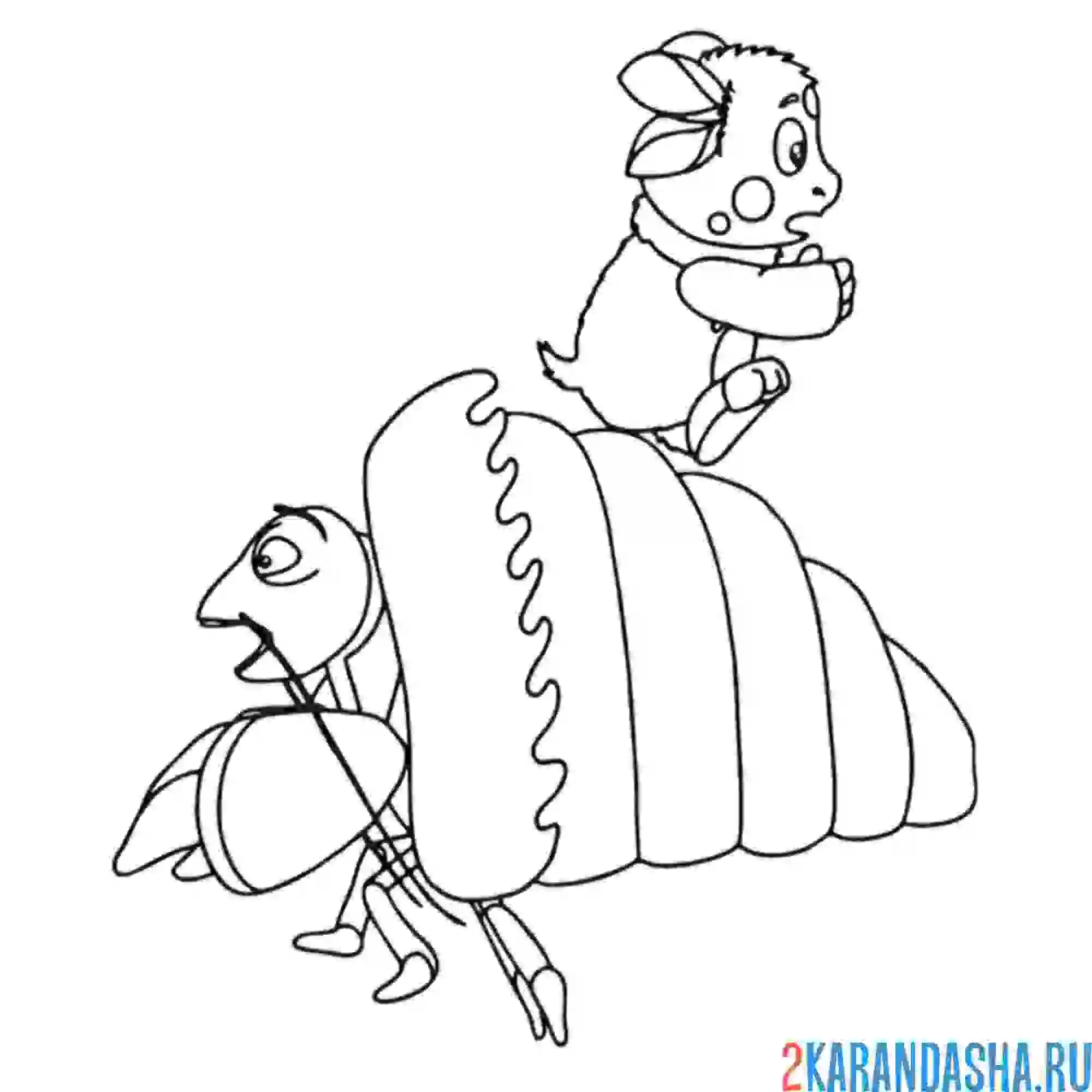 Раскраска рак отшельник и лунтик