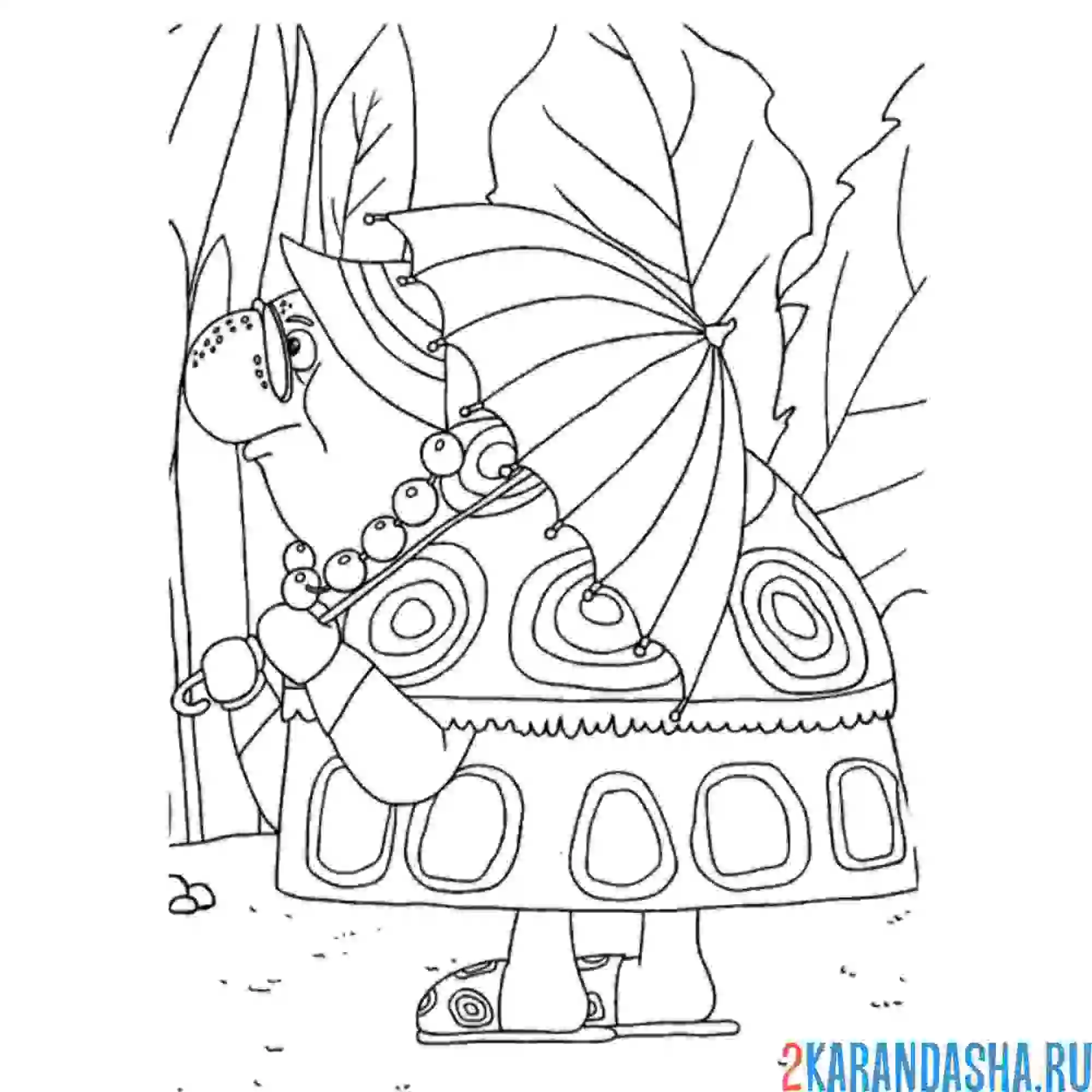 Раскраска тетя мотя