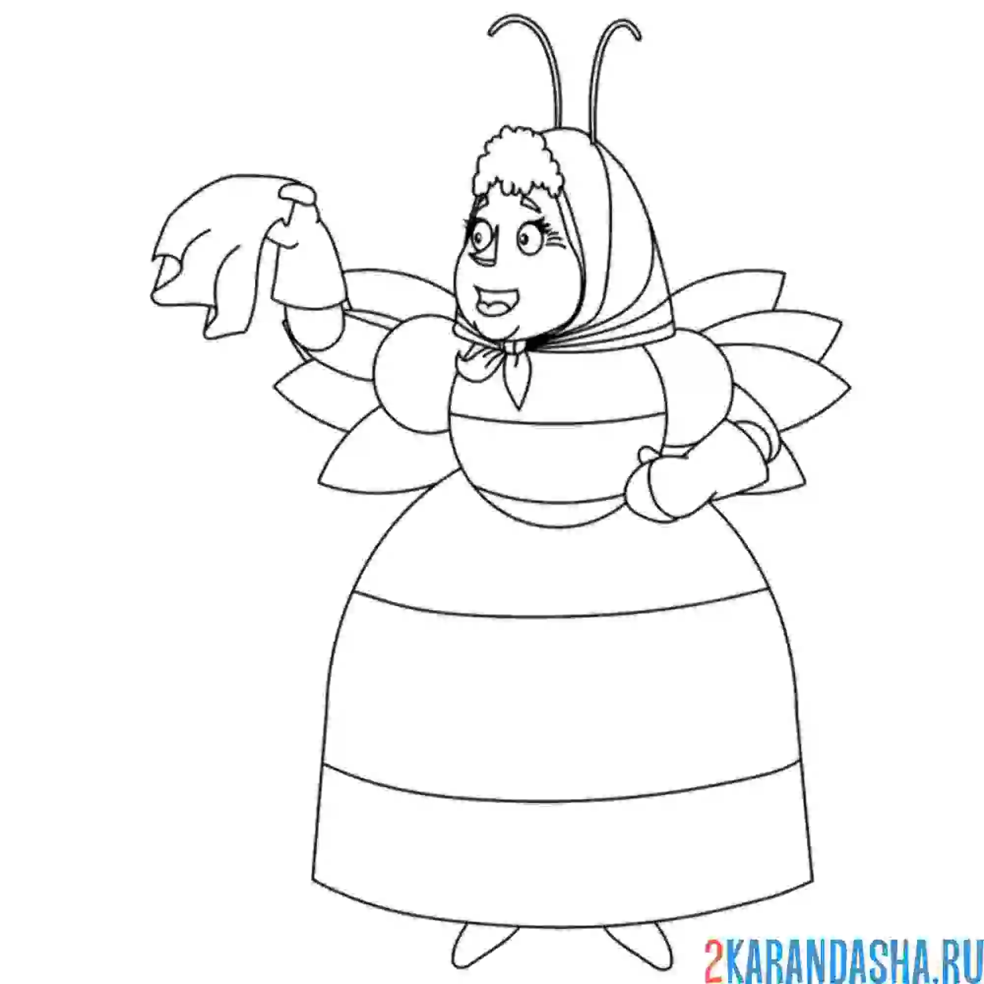 Раскраска баба капа из лунтика