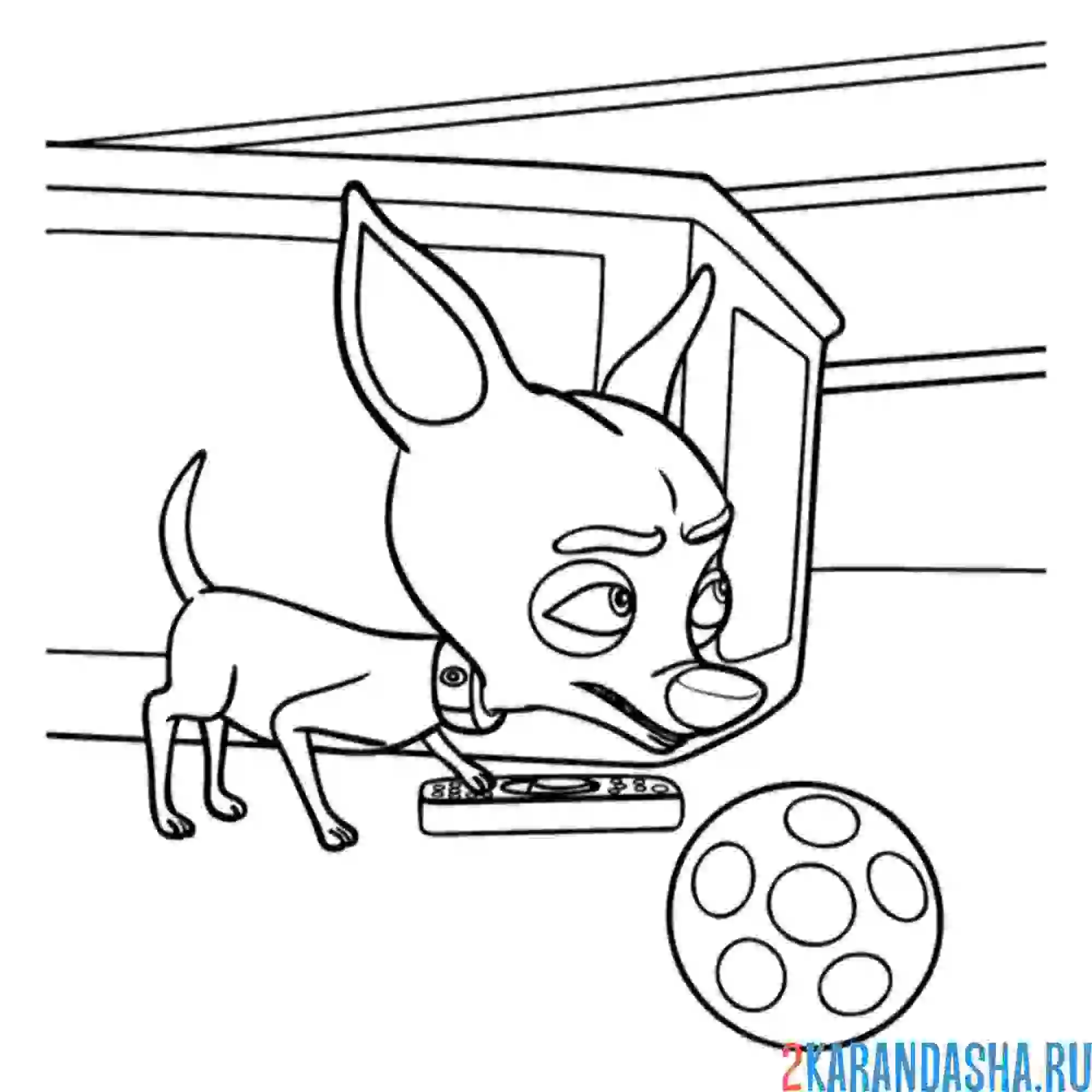 Раскраска кусачка нажимает на пульт | фиксики