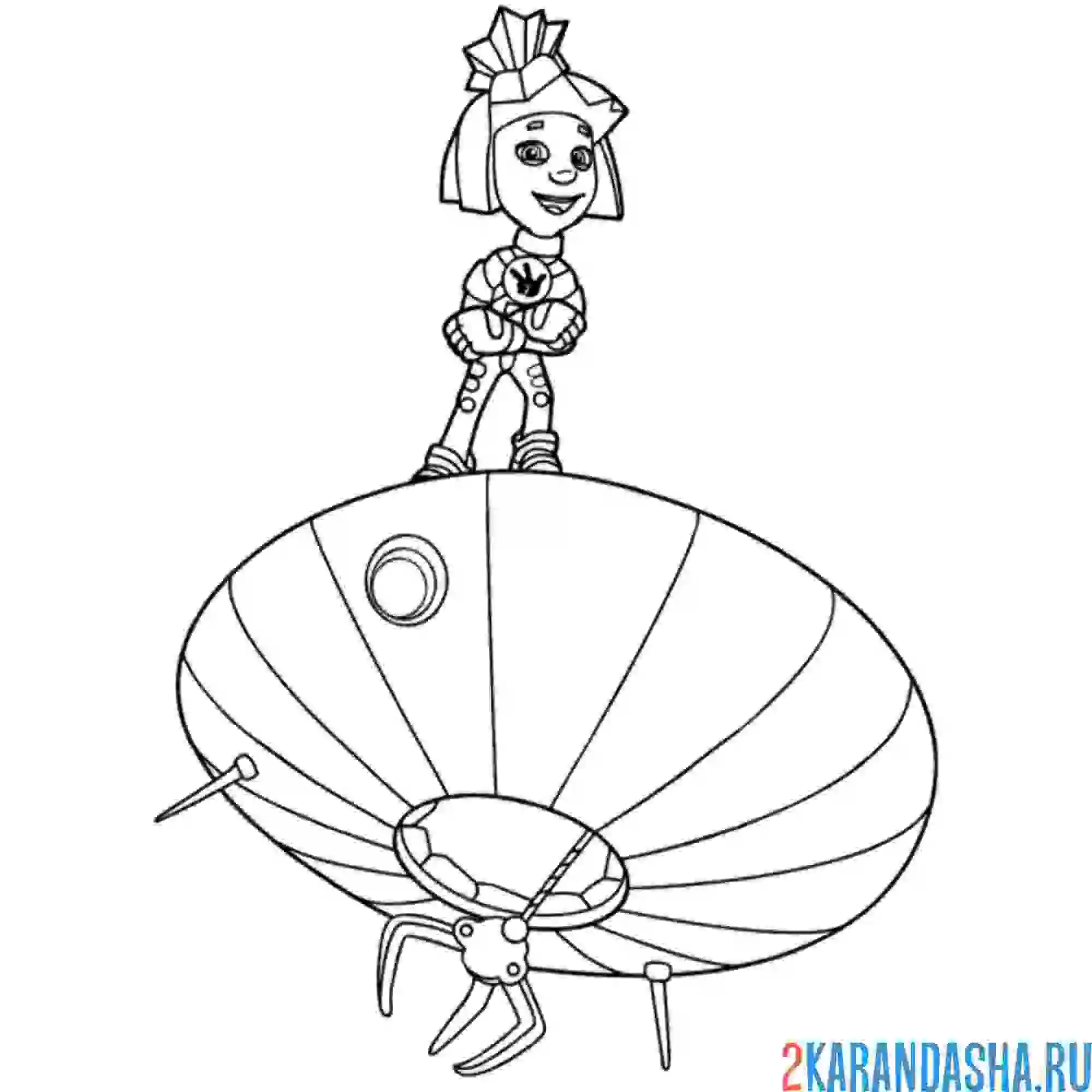 Раскраска симка сверху | фиксики