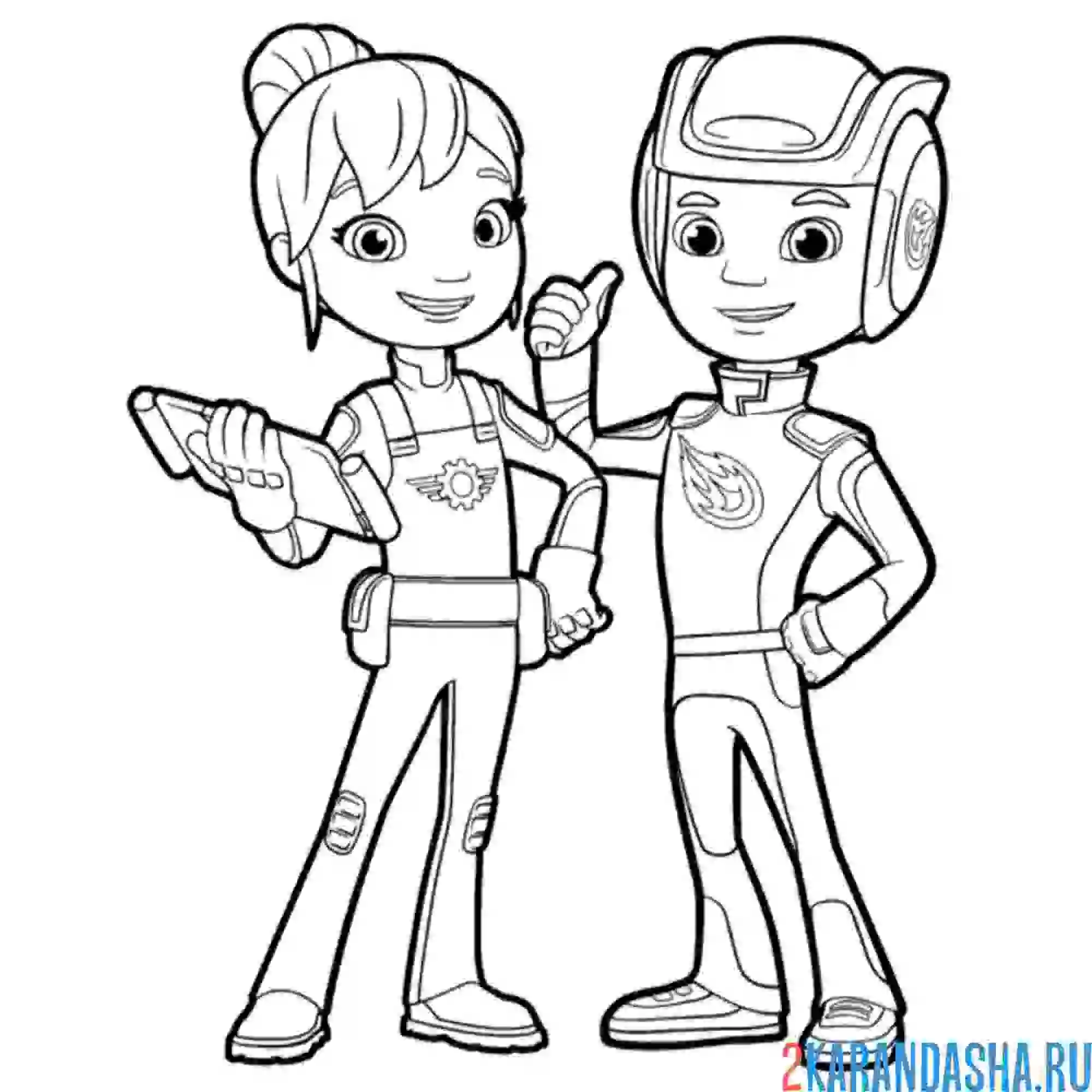 Раскраска гэбби и эй-джей