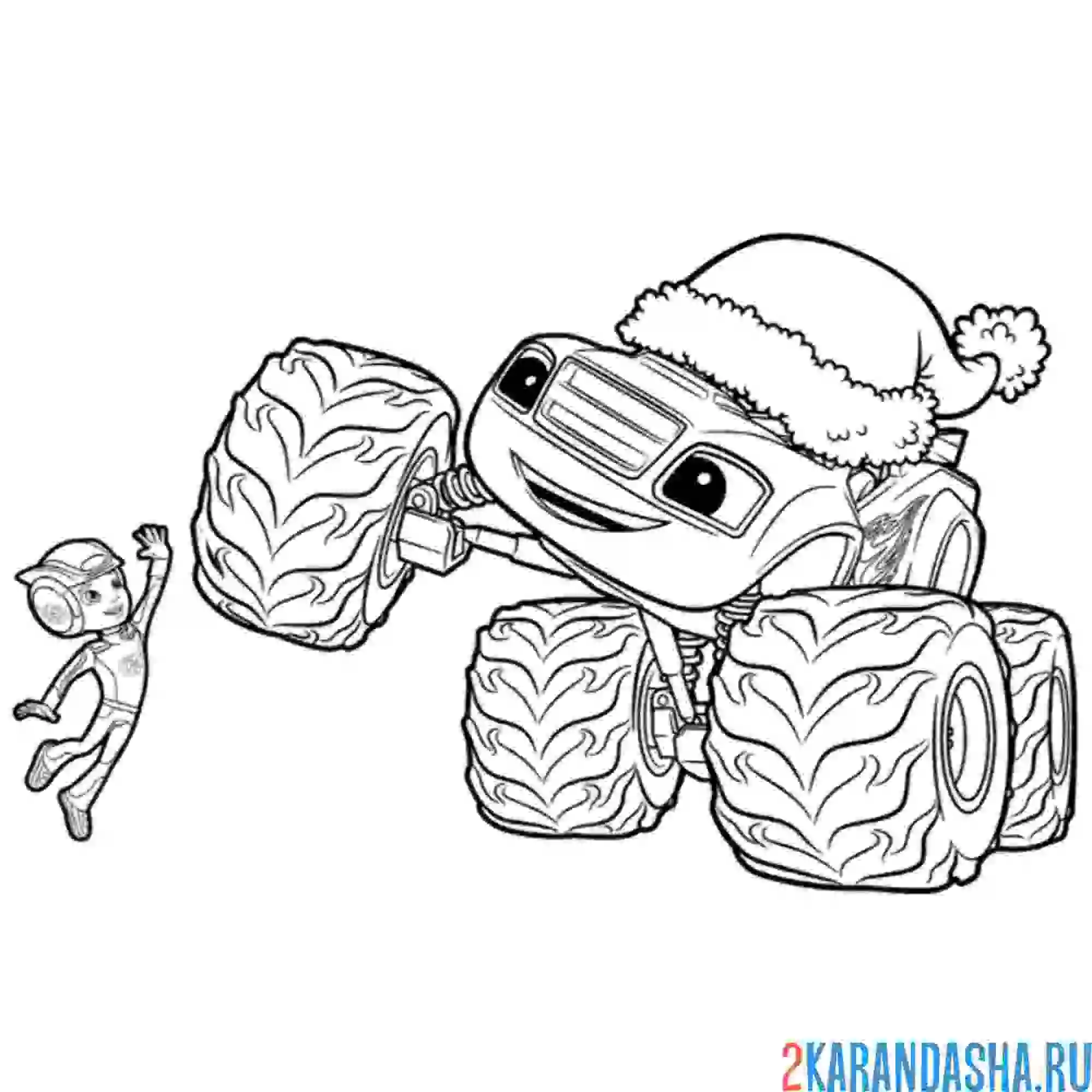 Раскраска новогодний эй-джей и вспыш