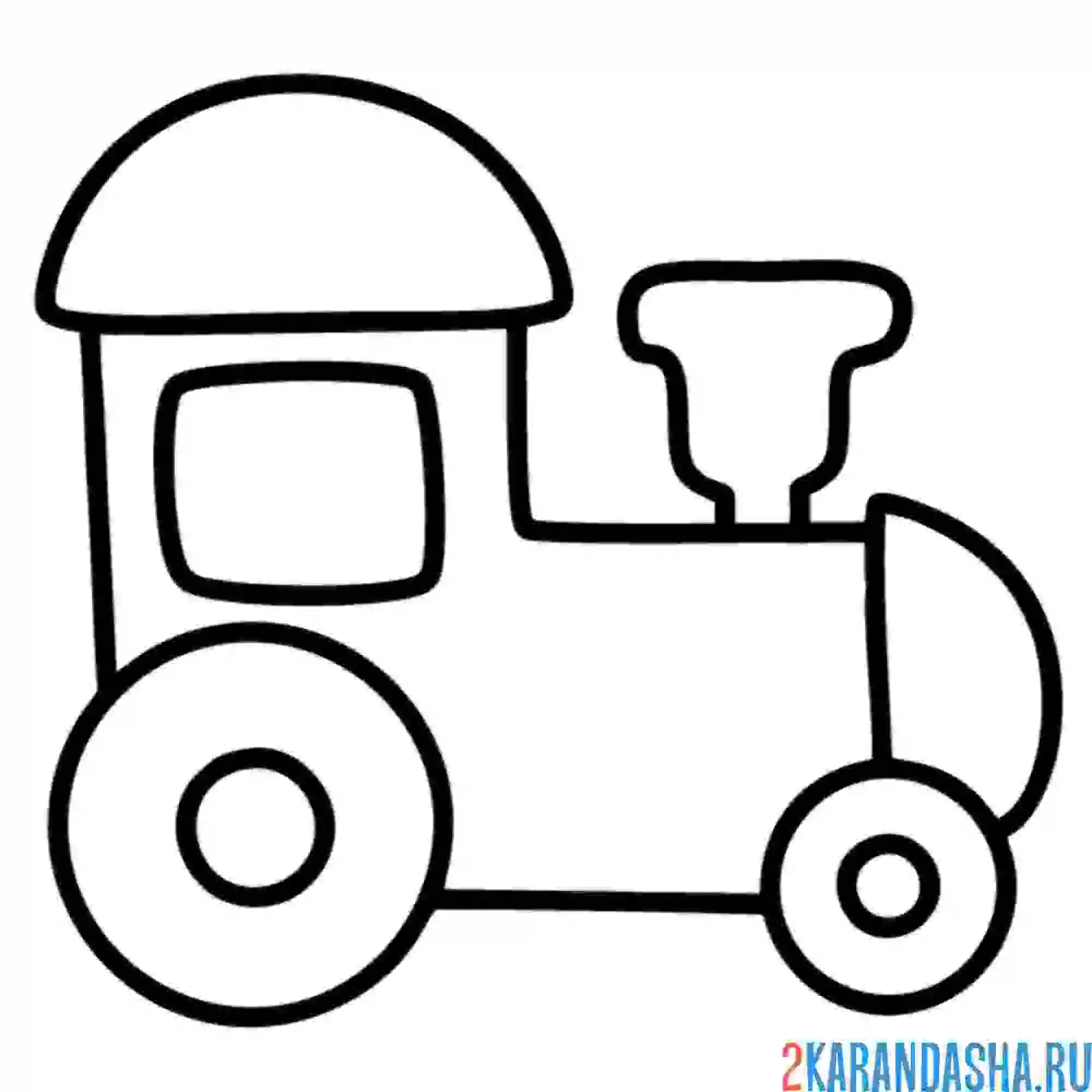 Раскраска паровозик простой
