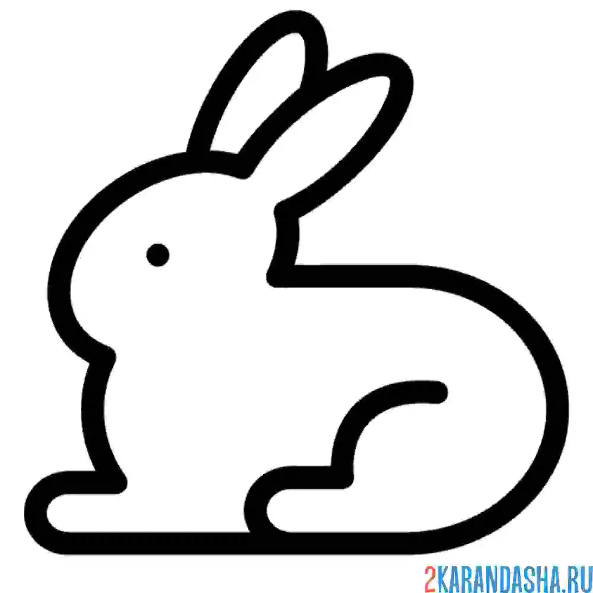Раскраска простой зайчик