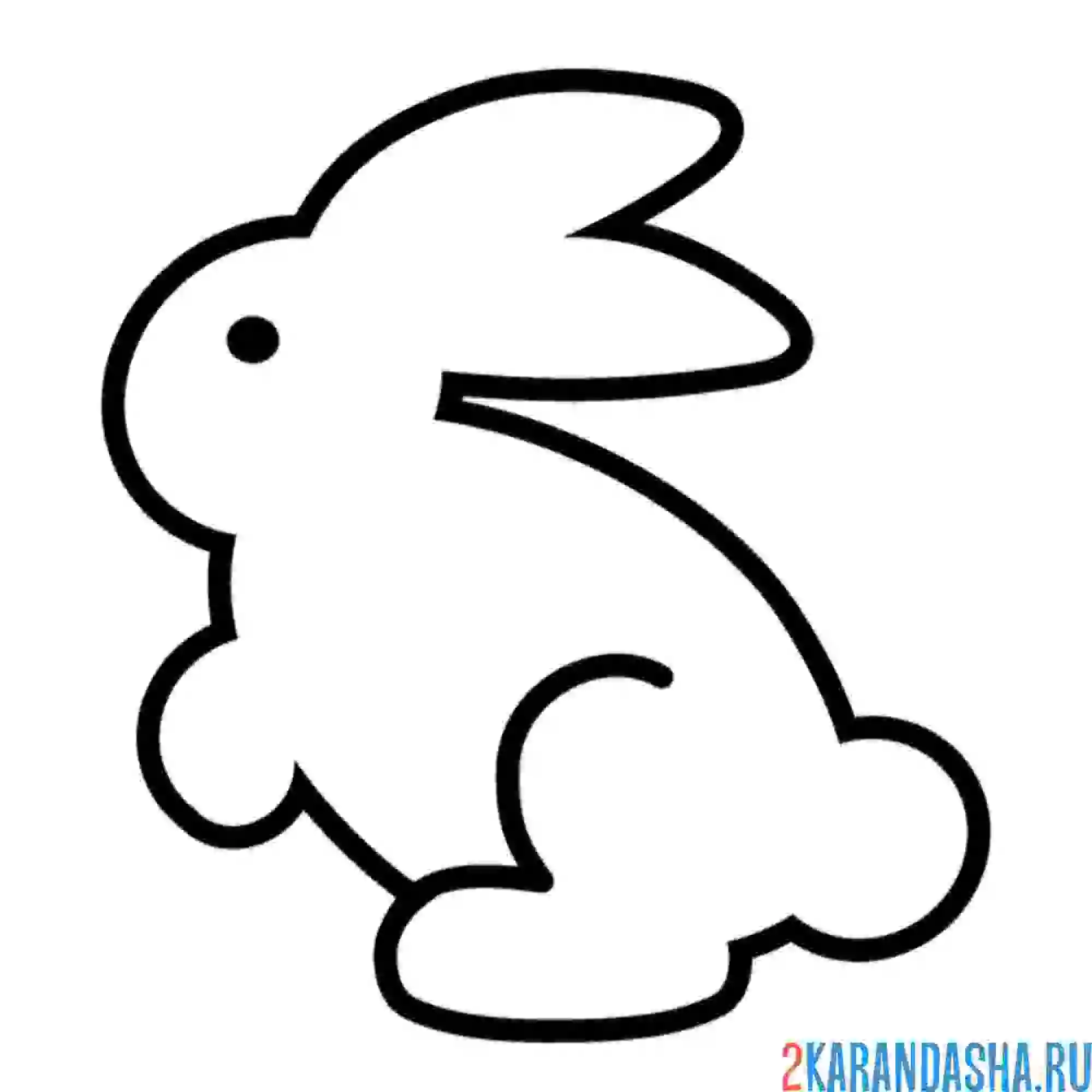 Раскраска простой заяц