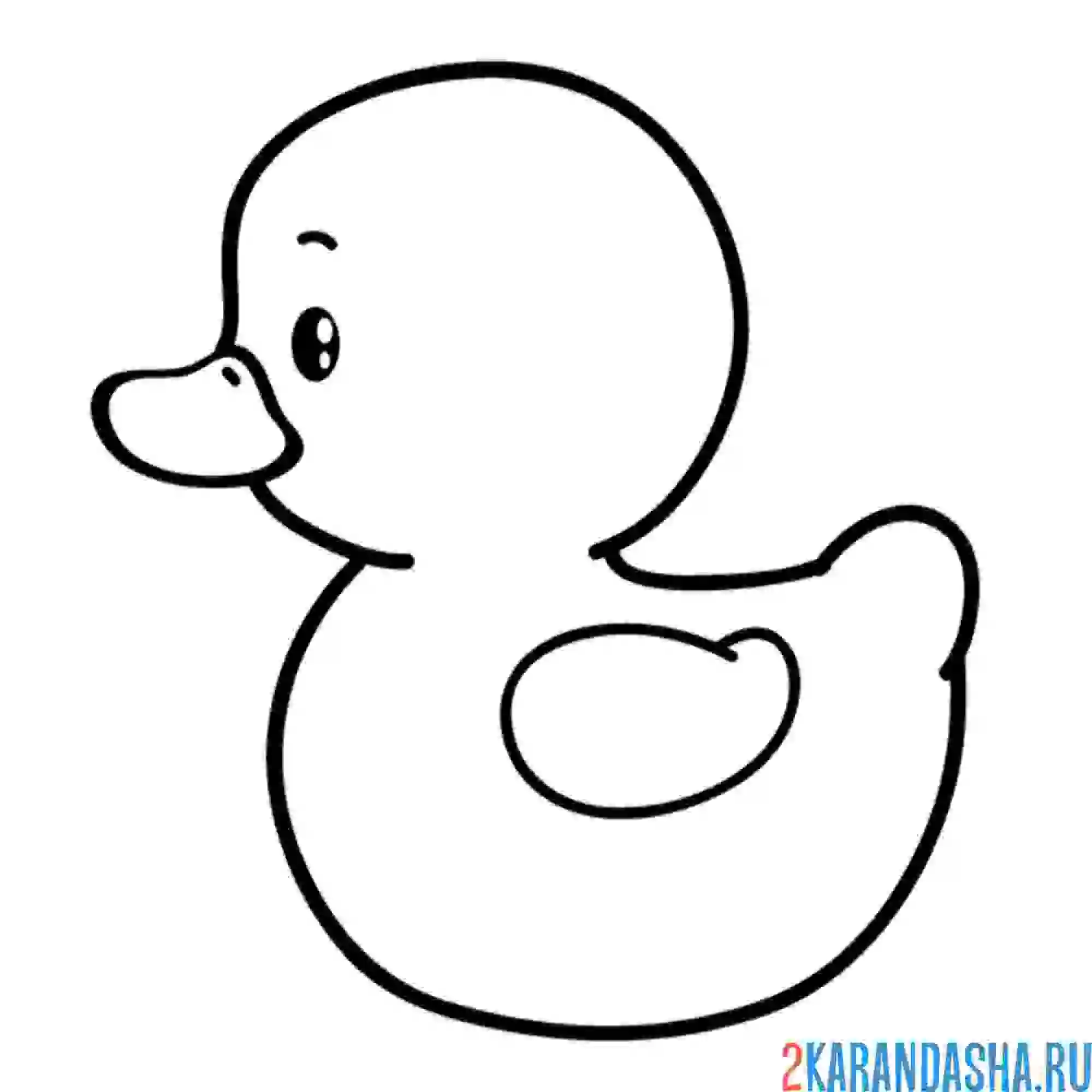 Раскраска милый утенок кря