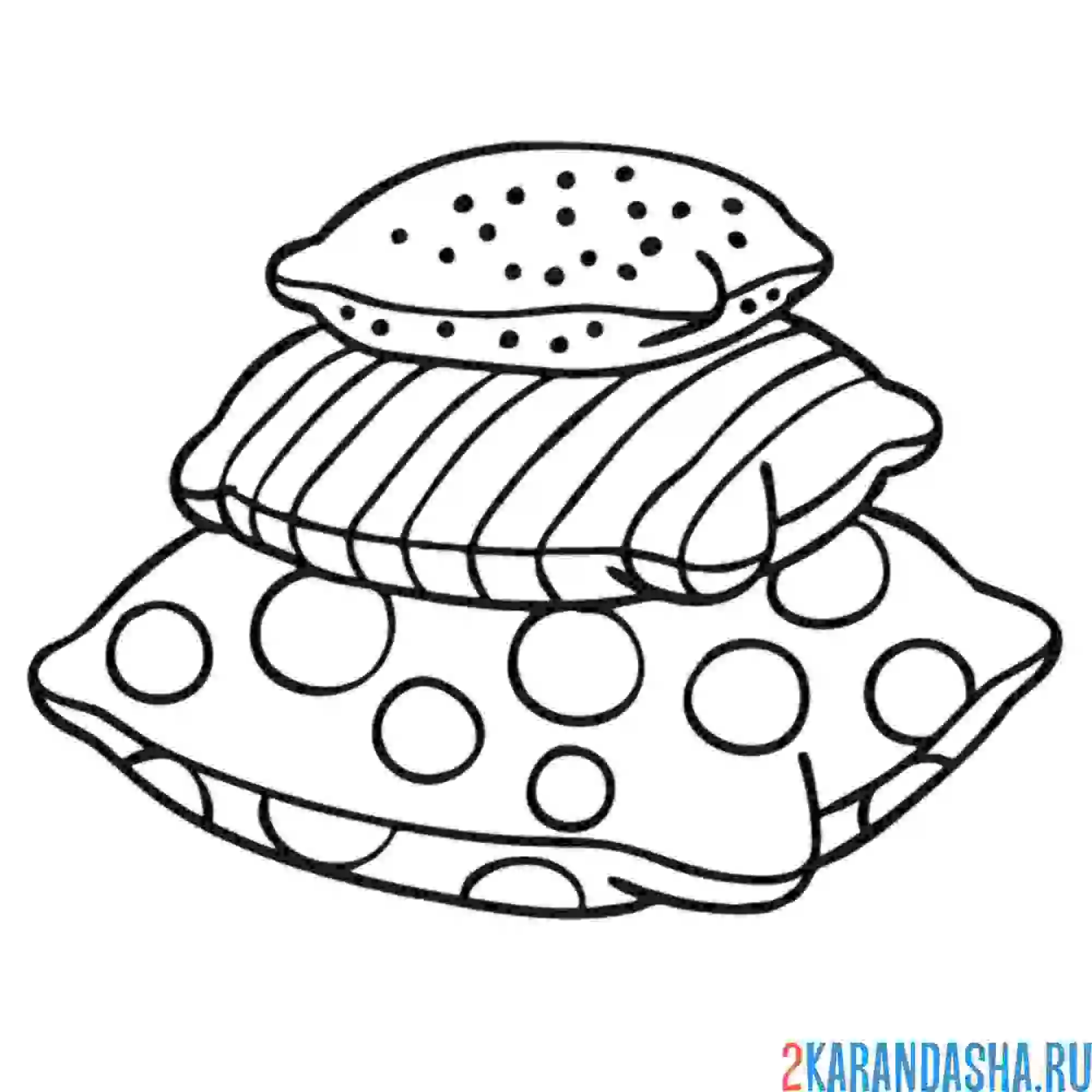 Раскраска мягкие подушки