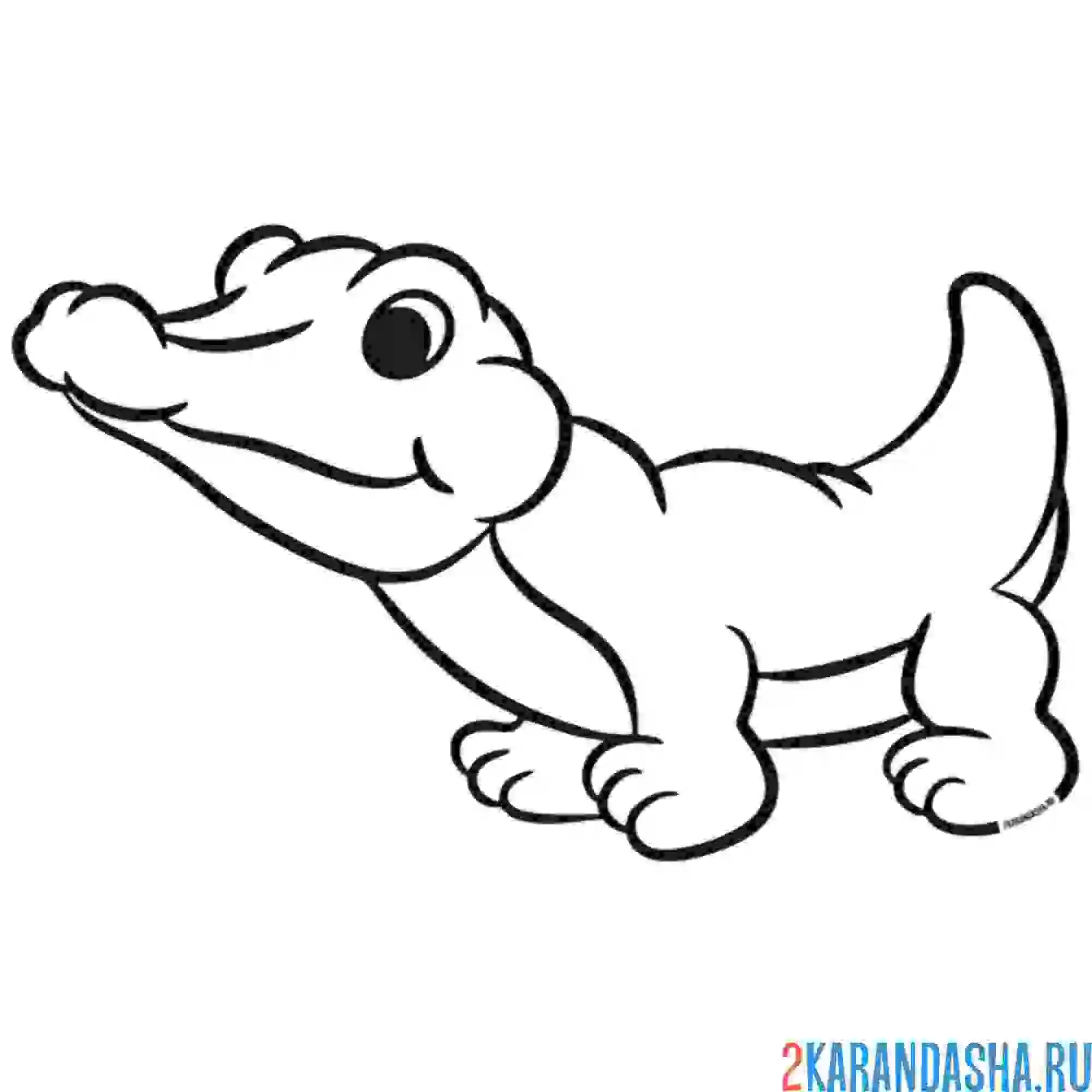 Раскраска крокодил милашка