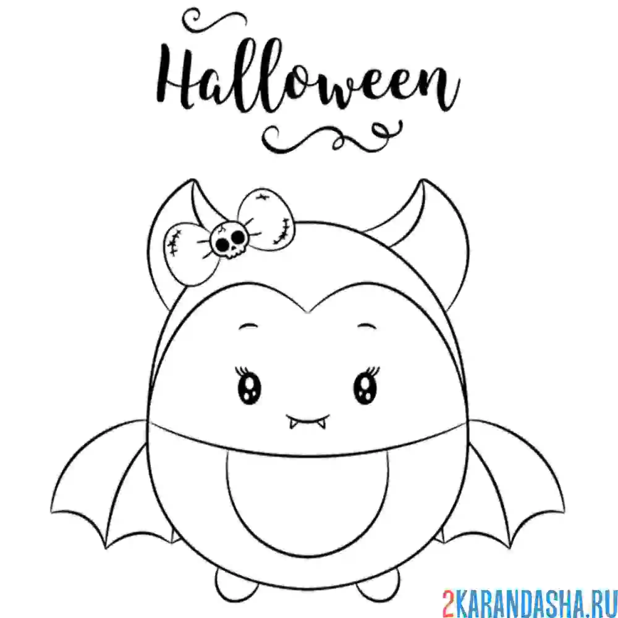 Раскраска девочка летучая мышь