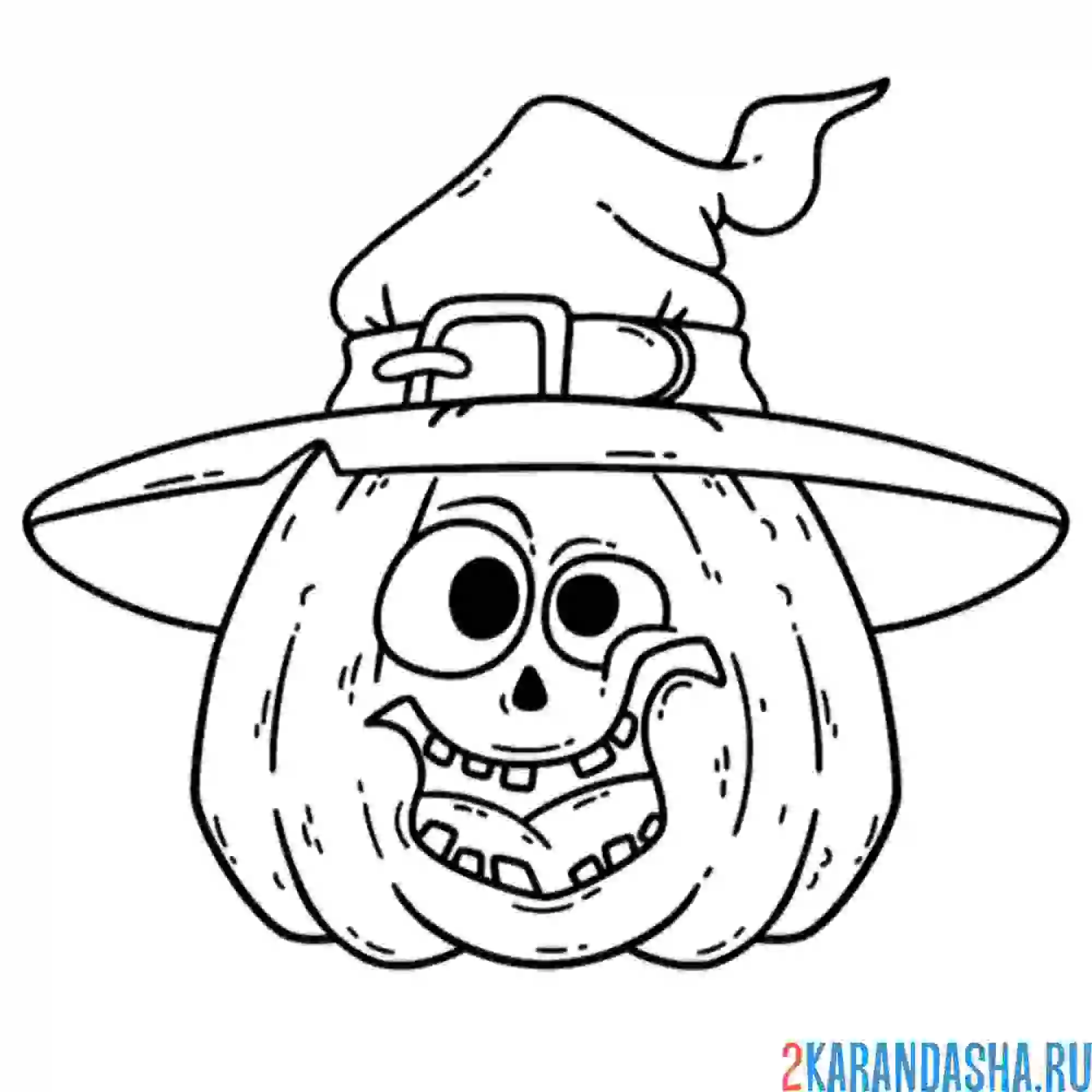 Раскраска смешная тыква