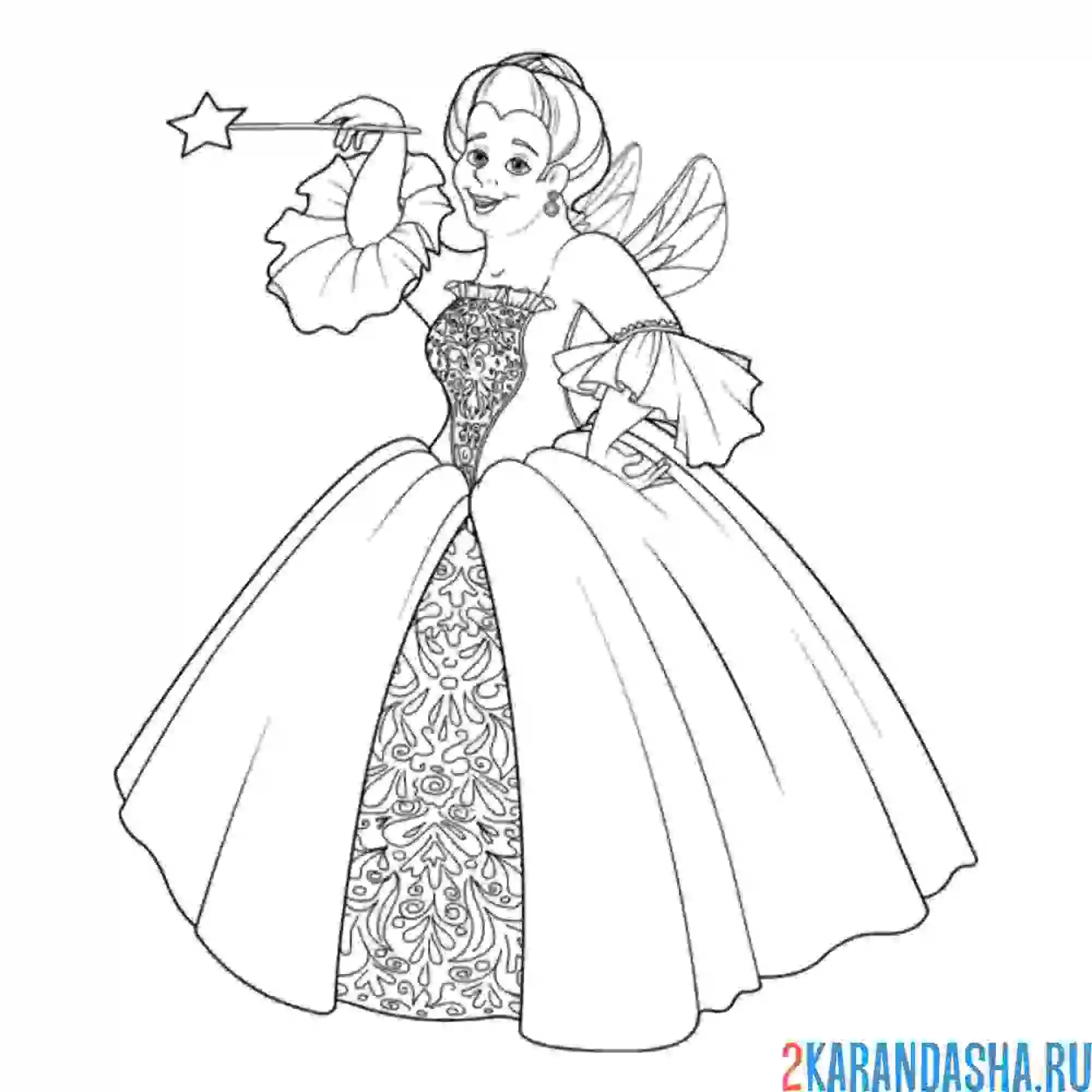 Раскраска фея крестная золушки