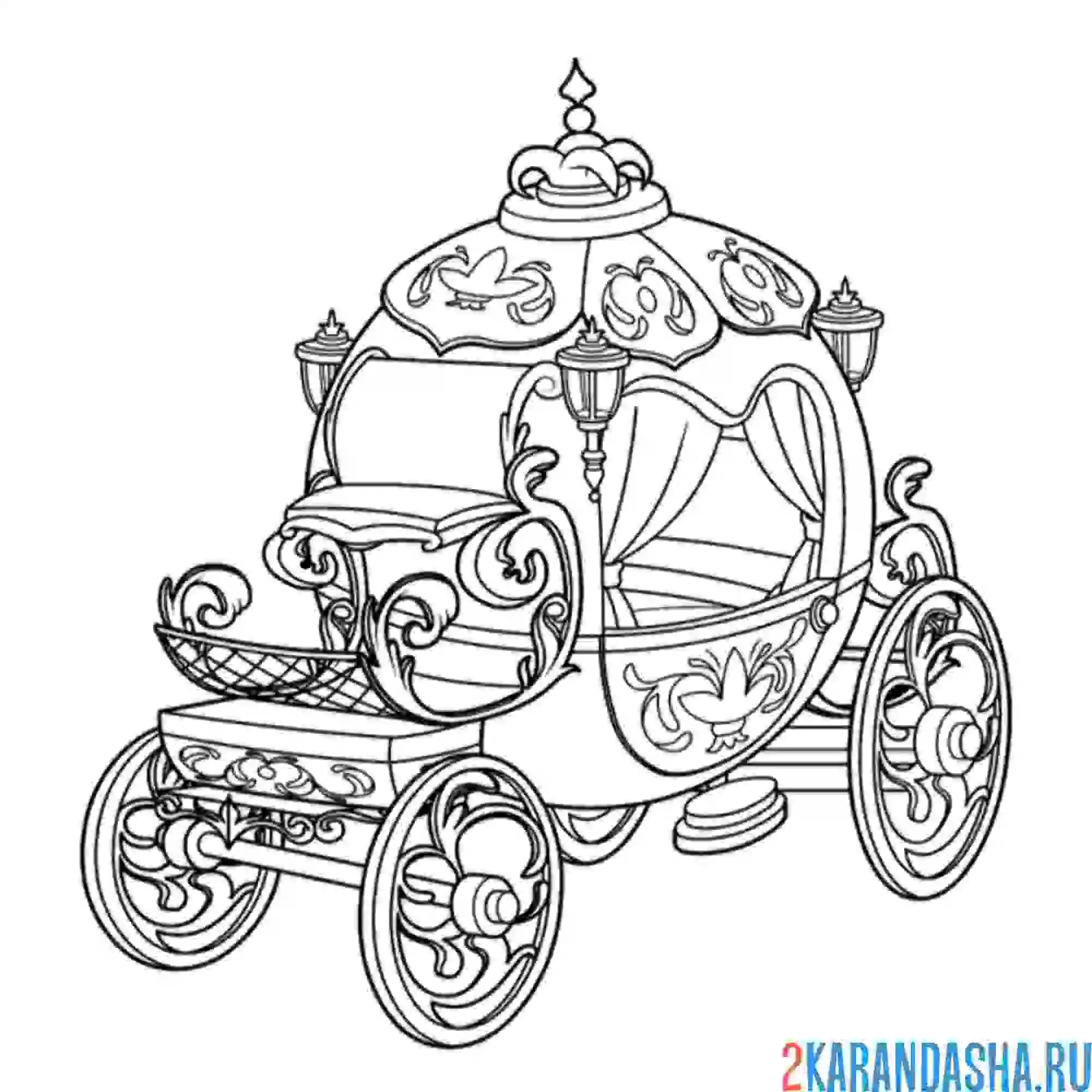 Раскраска карета золушки
