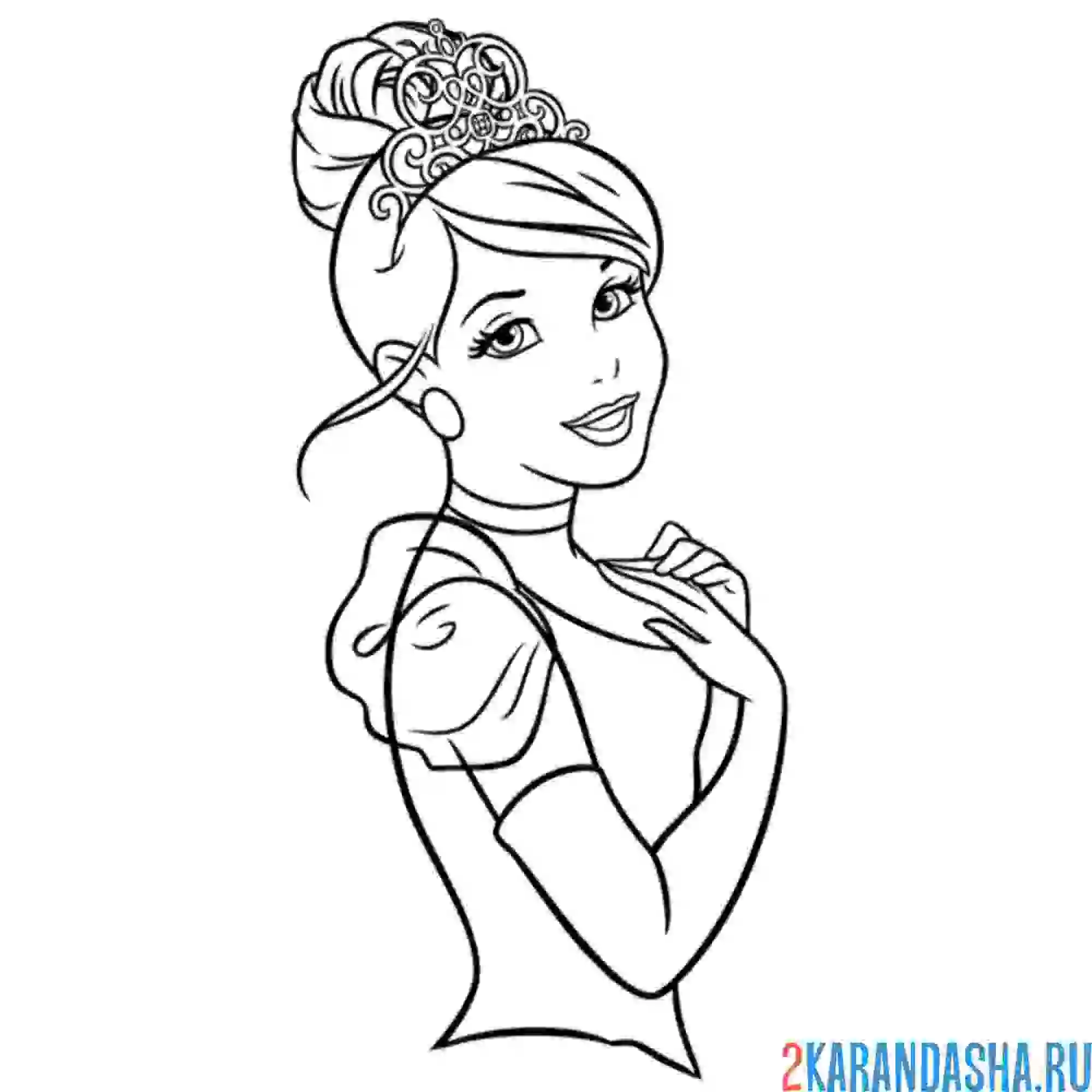 Раскраска милая принцесса золушки