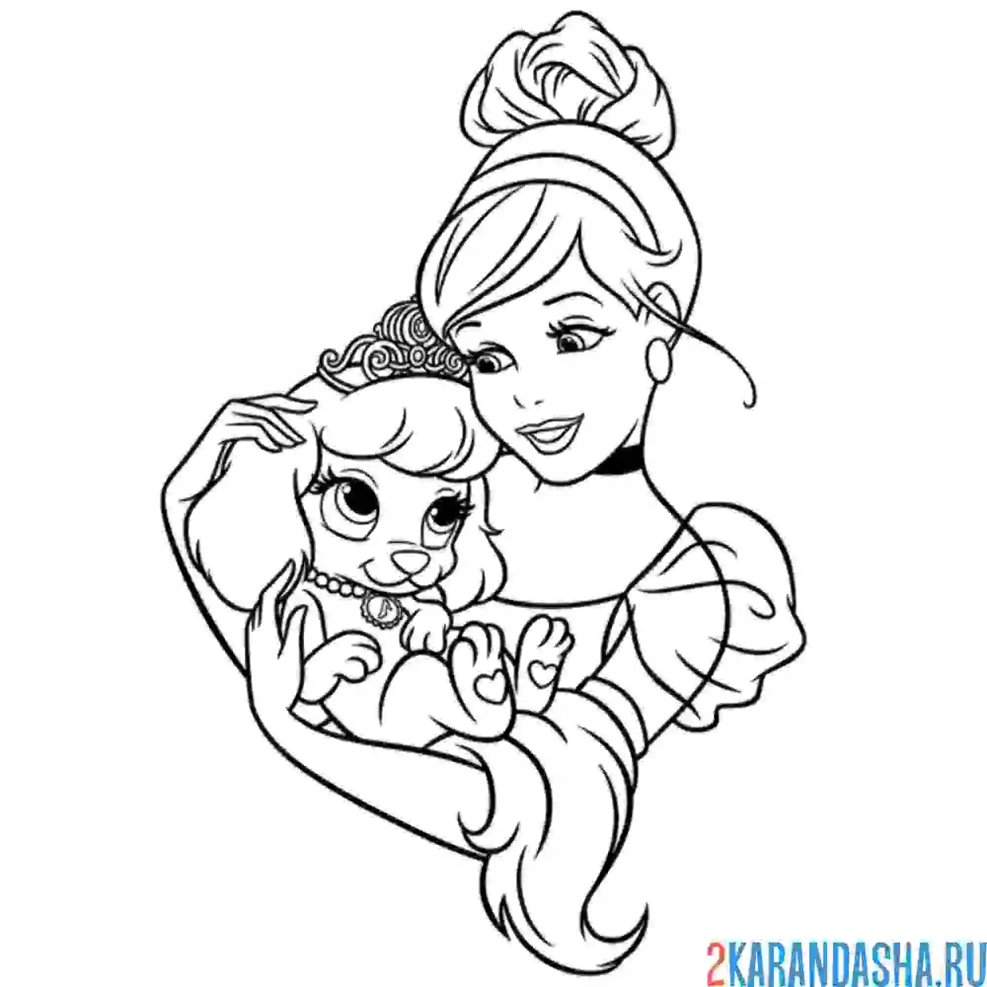 Раскраска принцесса золушка