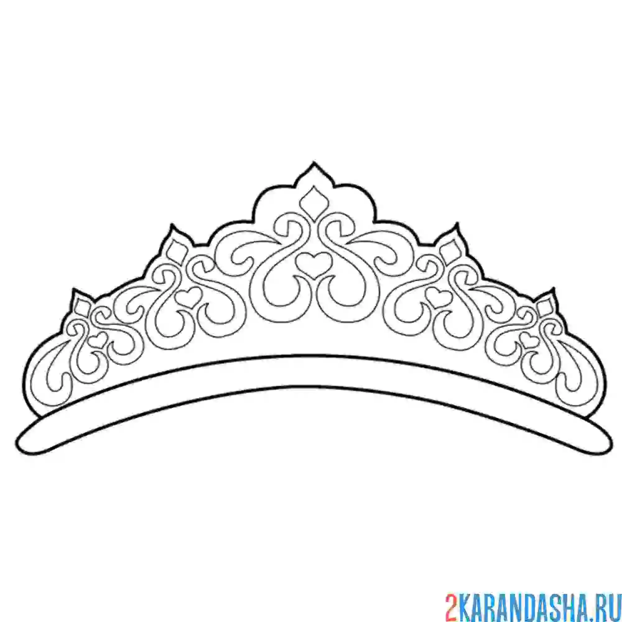 Раскраска корона, диадема принцессы золушки