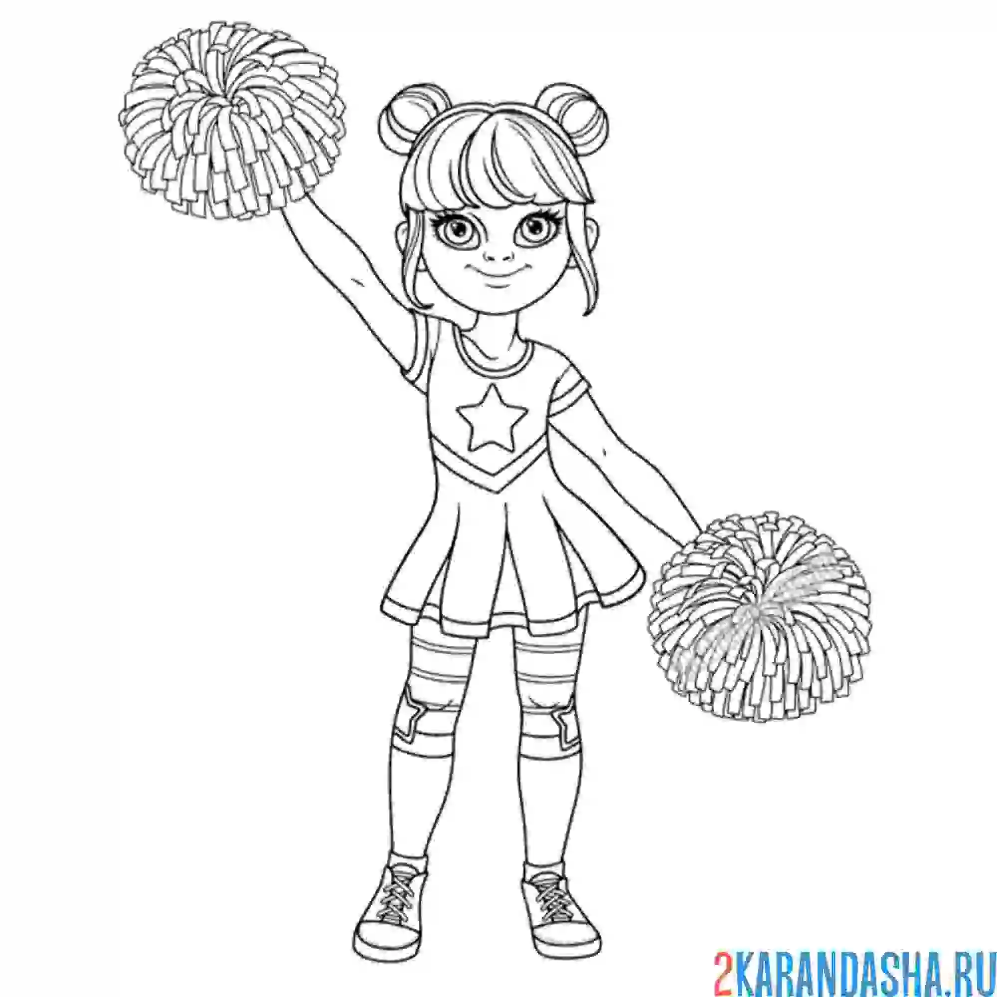 Раскраска группа поддержки черлидинг