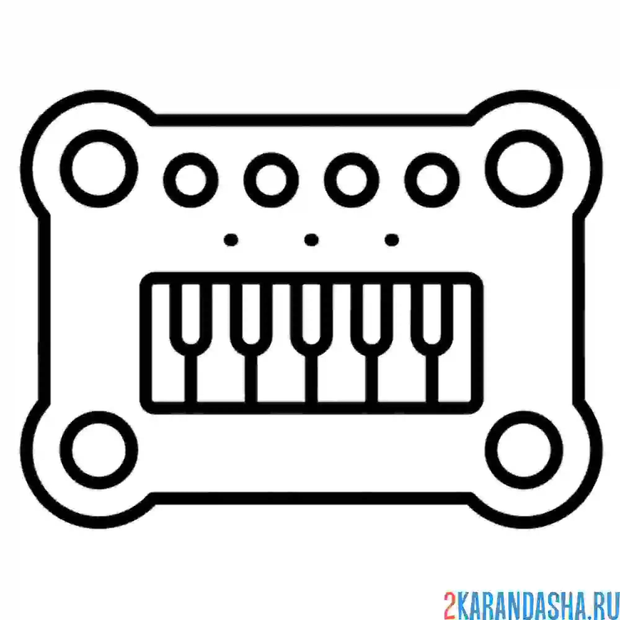 Раскраска музыкальные пианино