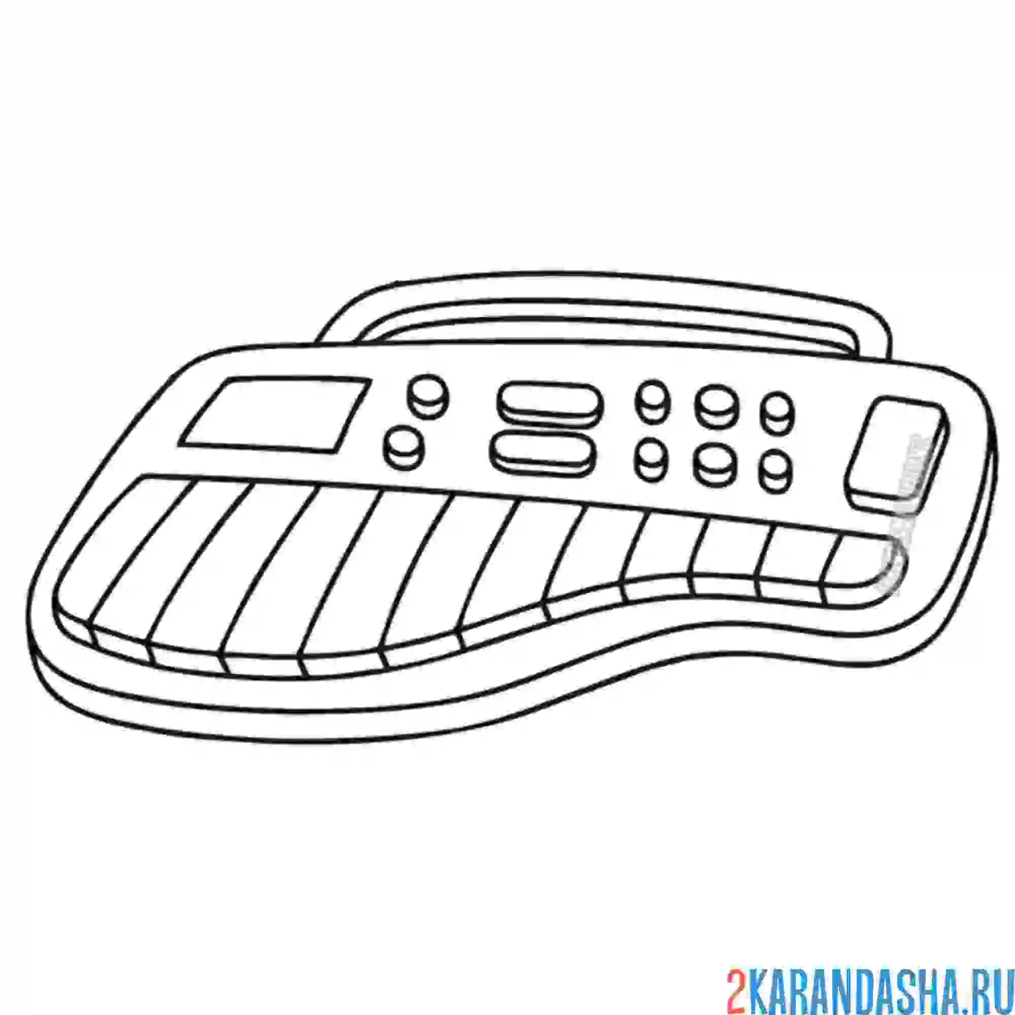 Раскраска игрушечное пианино