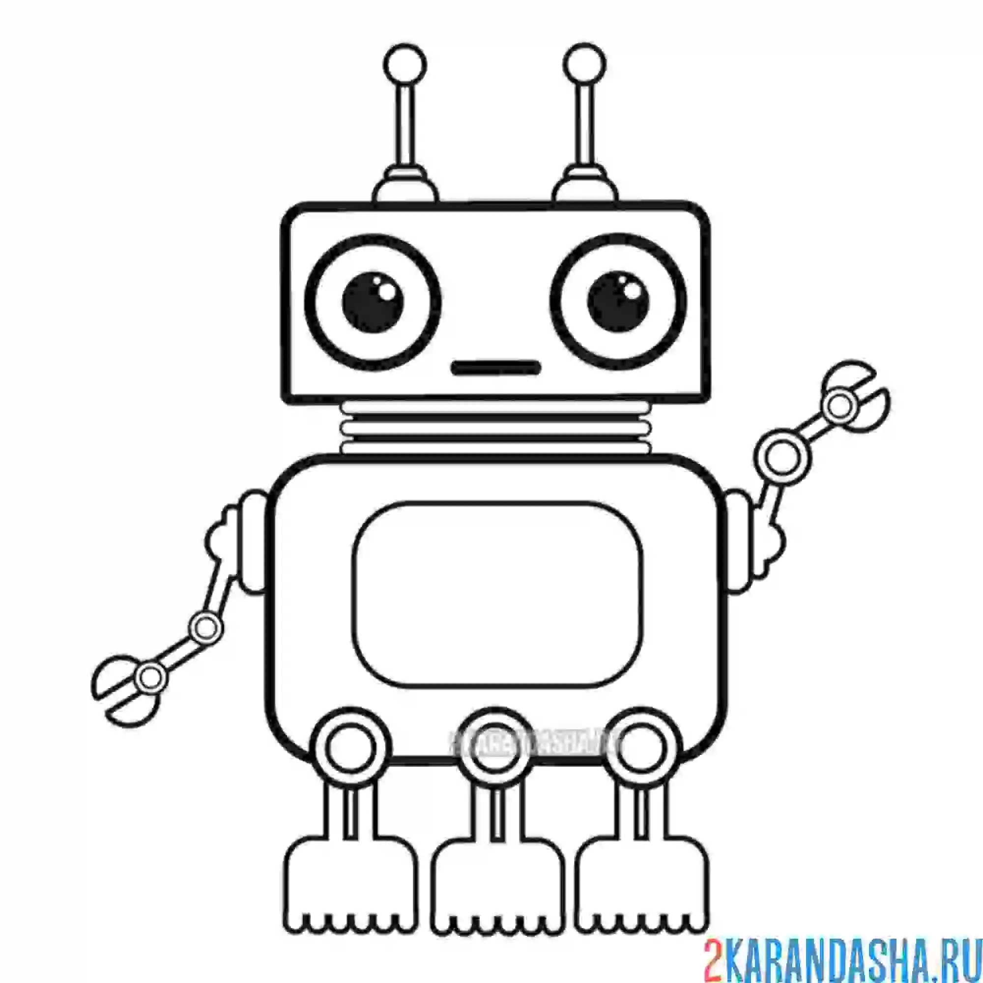 Раскраска робот игрушечный