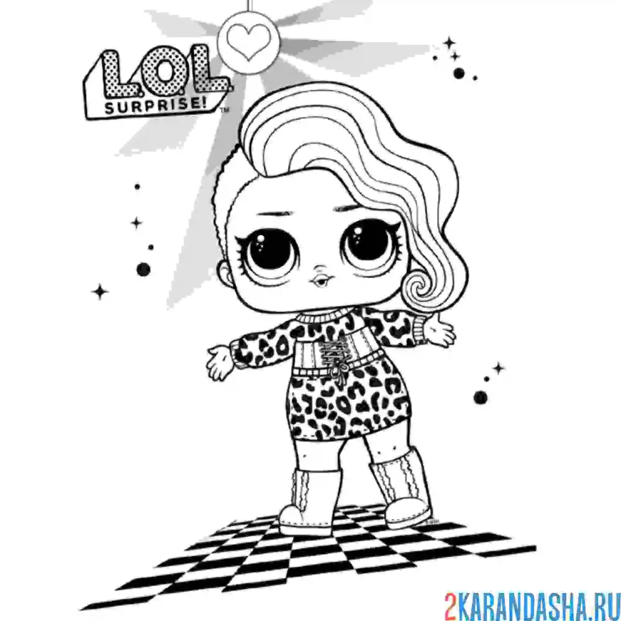 Раскраска кукла лол сноу леопард