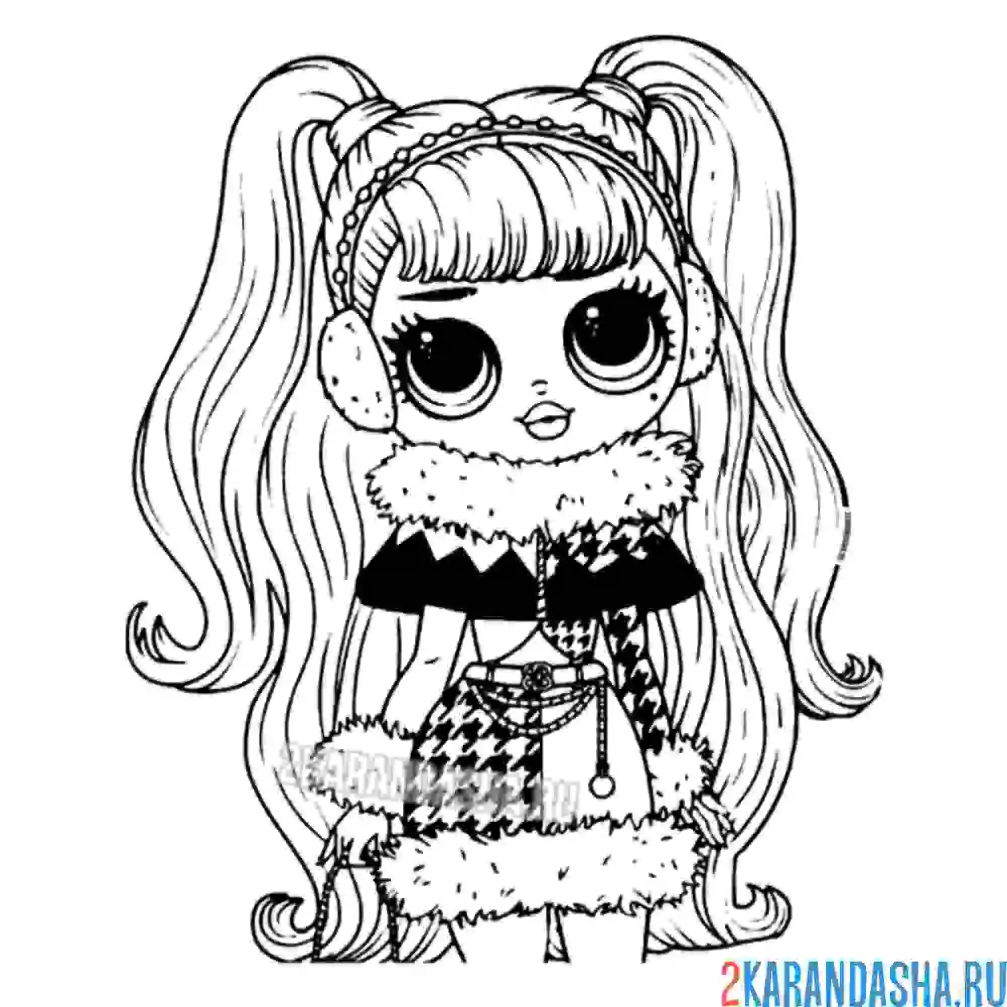 Раскраска кукла лол omg долли