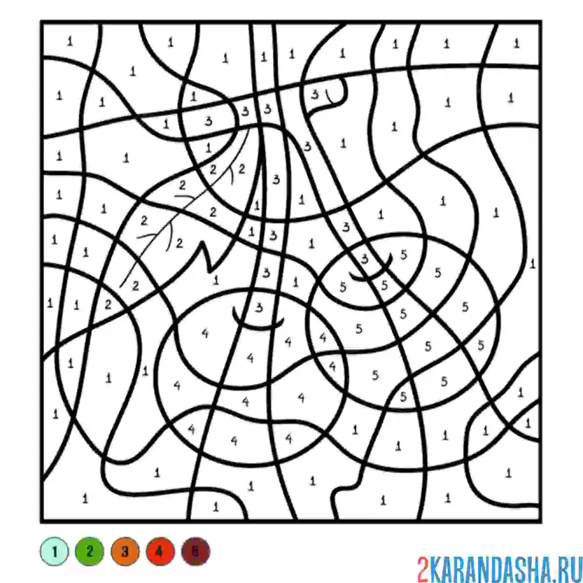 Раскраска по номерам: вишенка