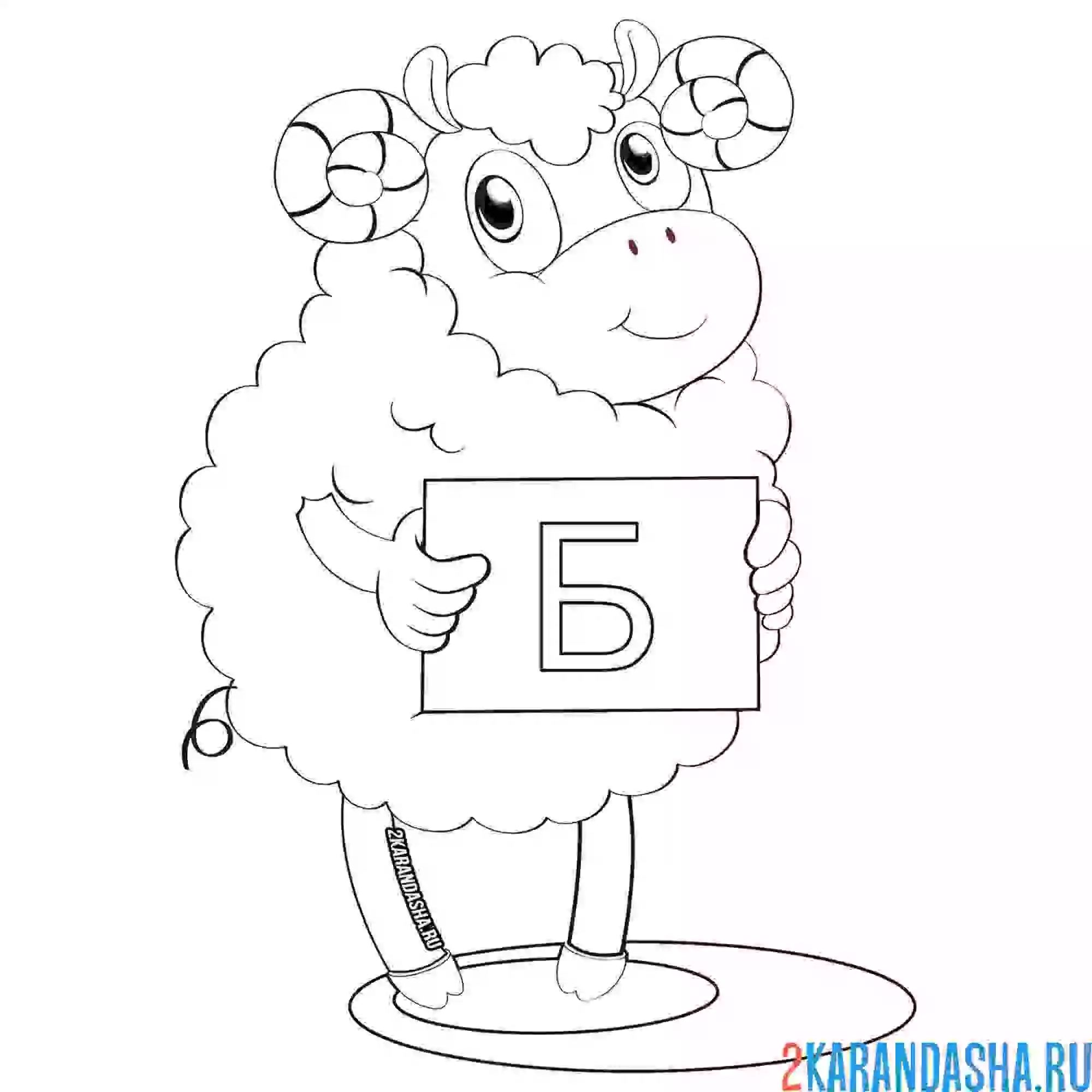 Раскраска барашек