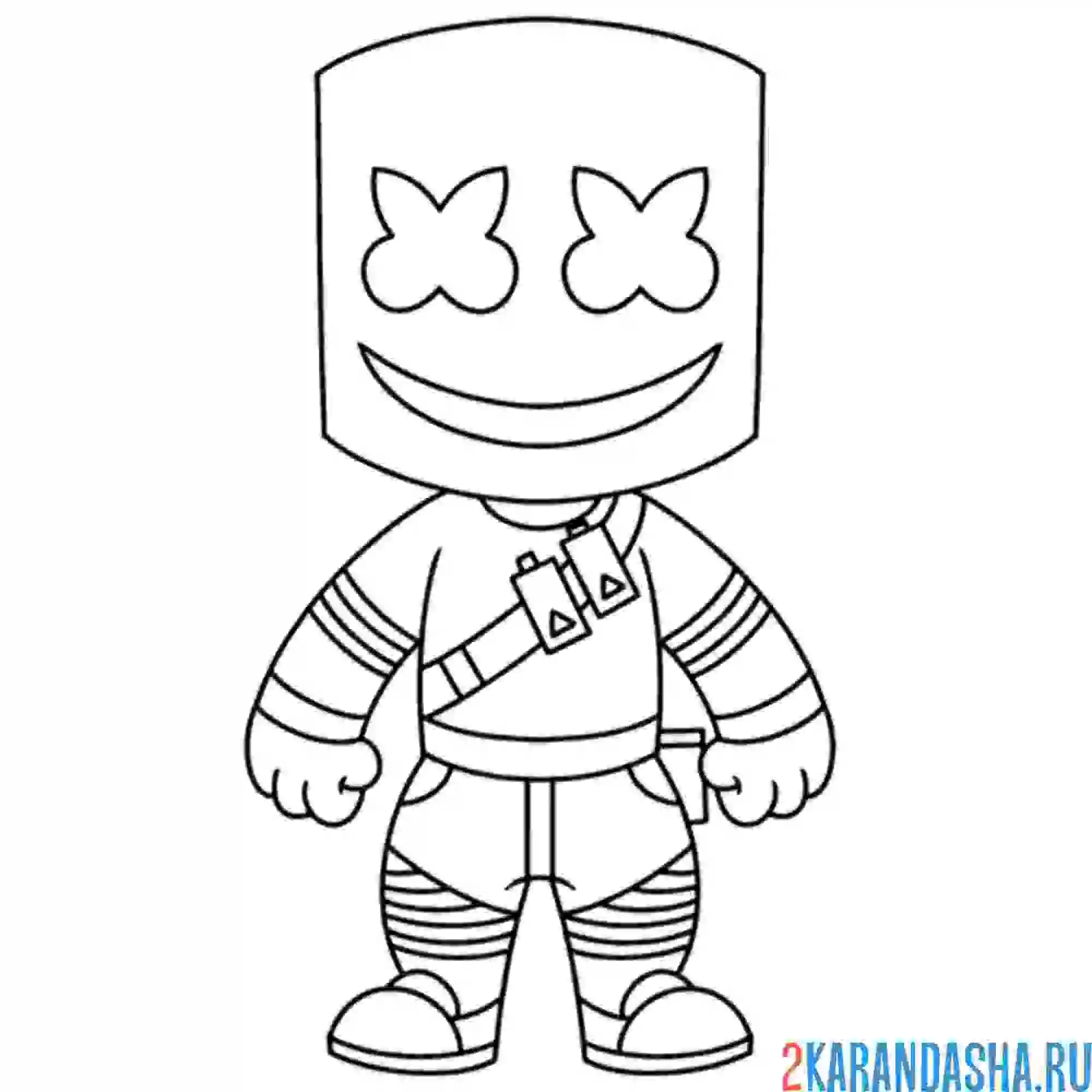 Раскраска маршмеллоу скин