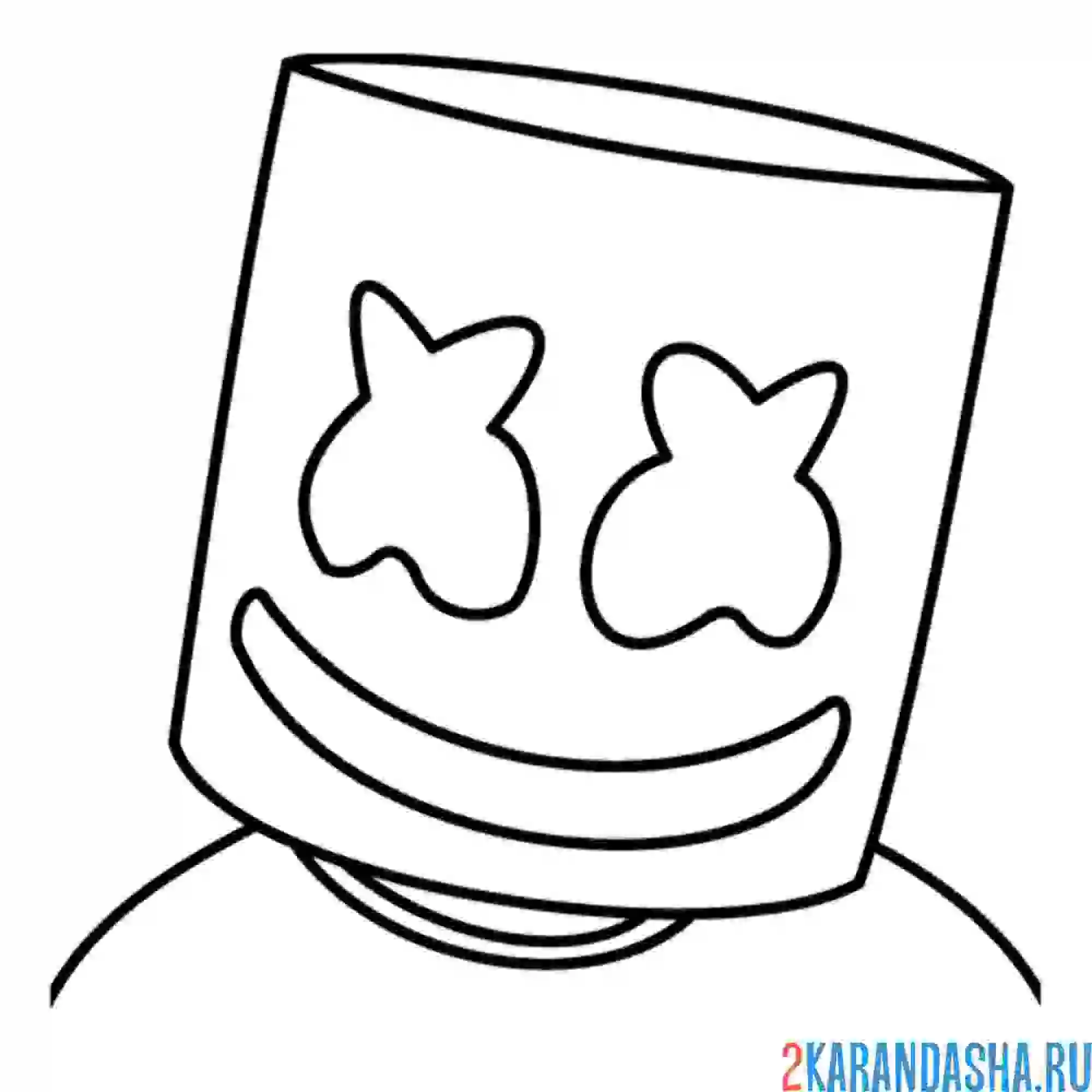 Раскраска маршмеллоу голова