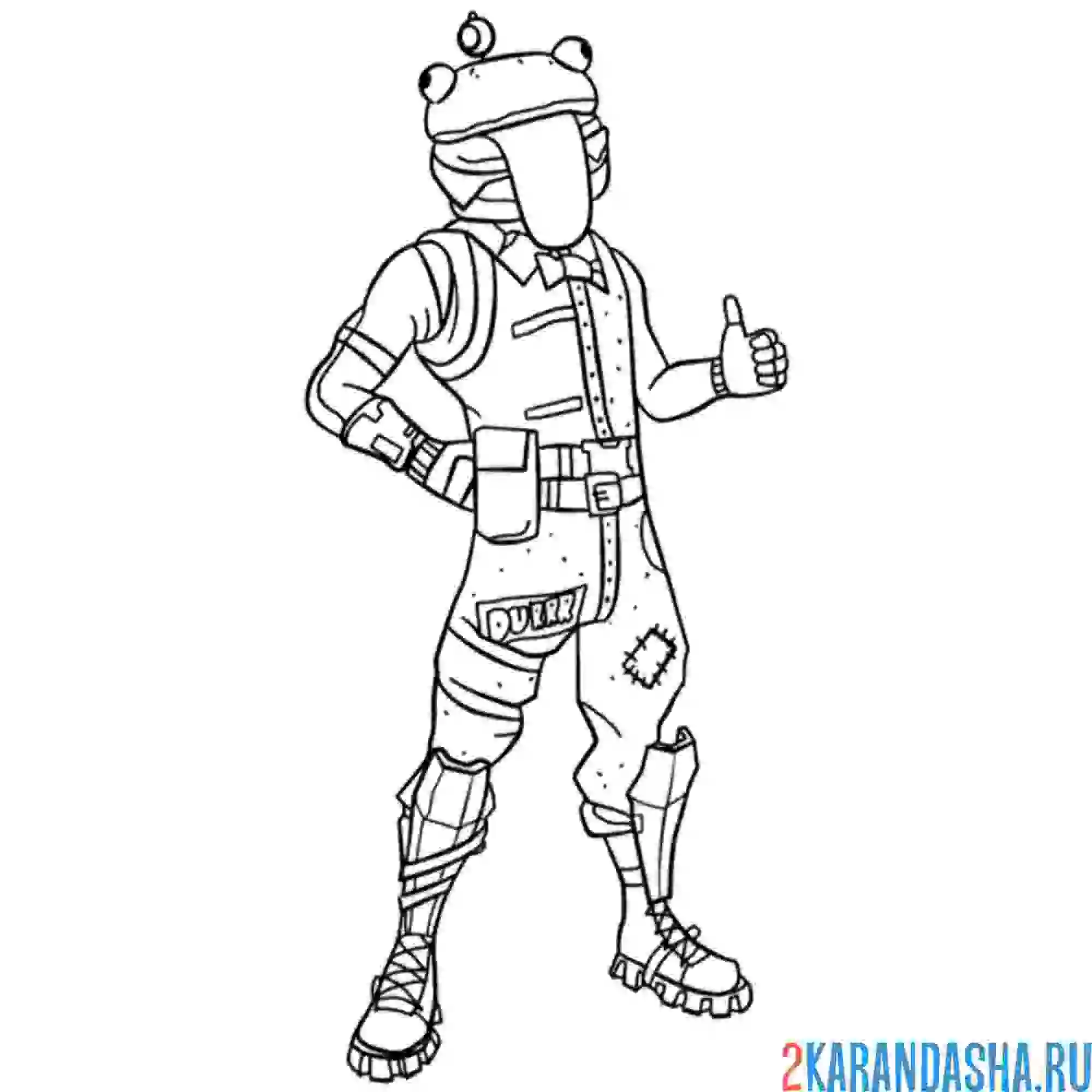 Раскраска бургермен скин