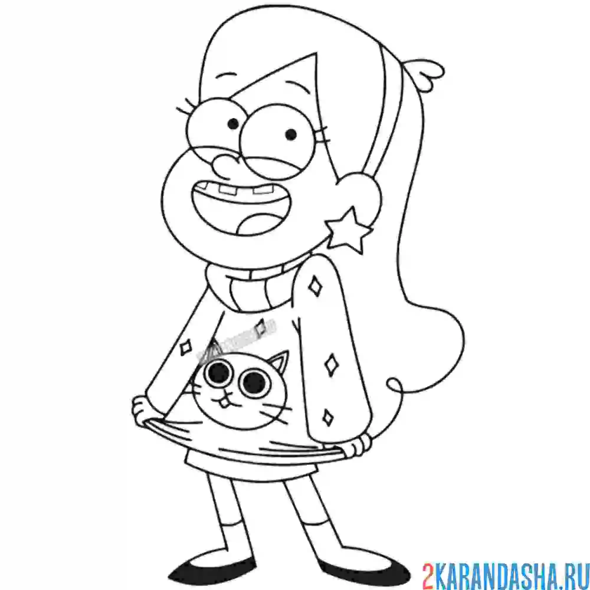 Раскраска мэйбл в смешном свитере