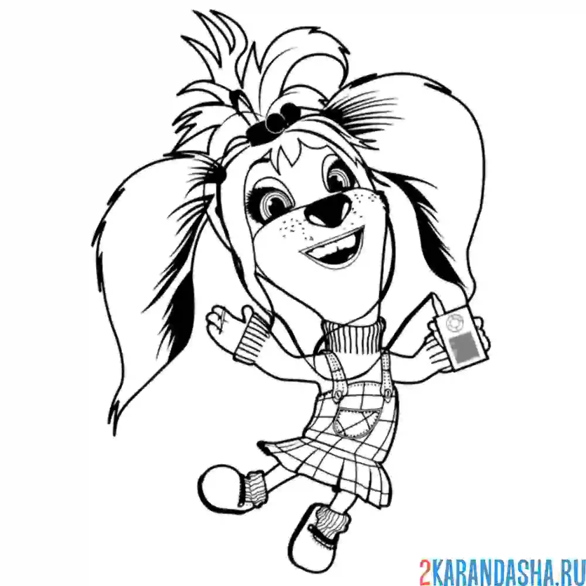 Раскраска счастливая лиза барбоскина