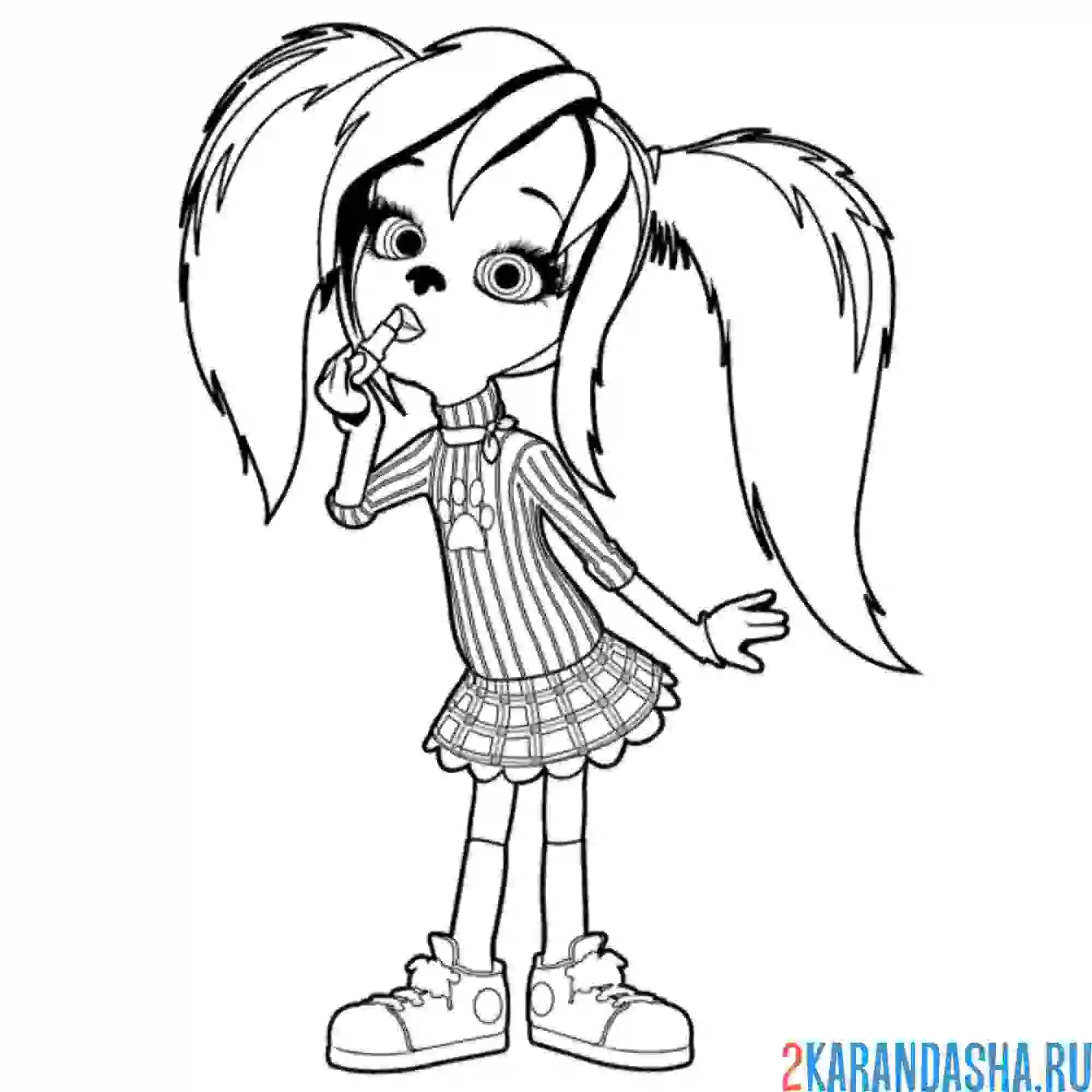 Раскраска модница роза