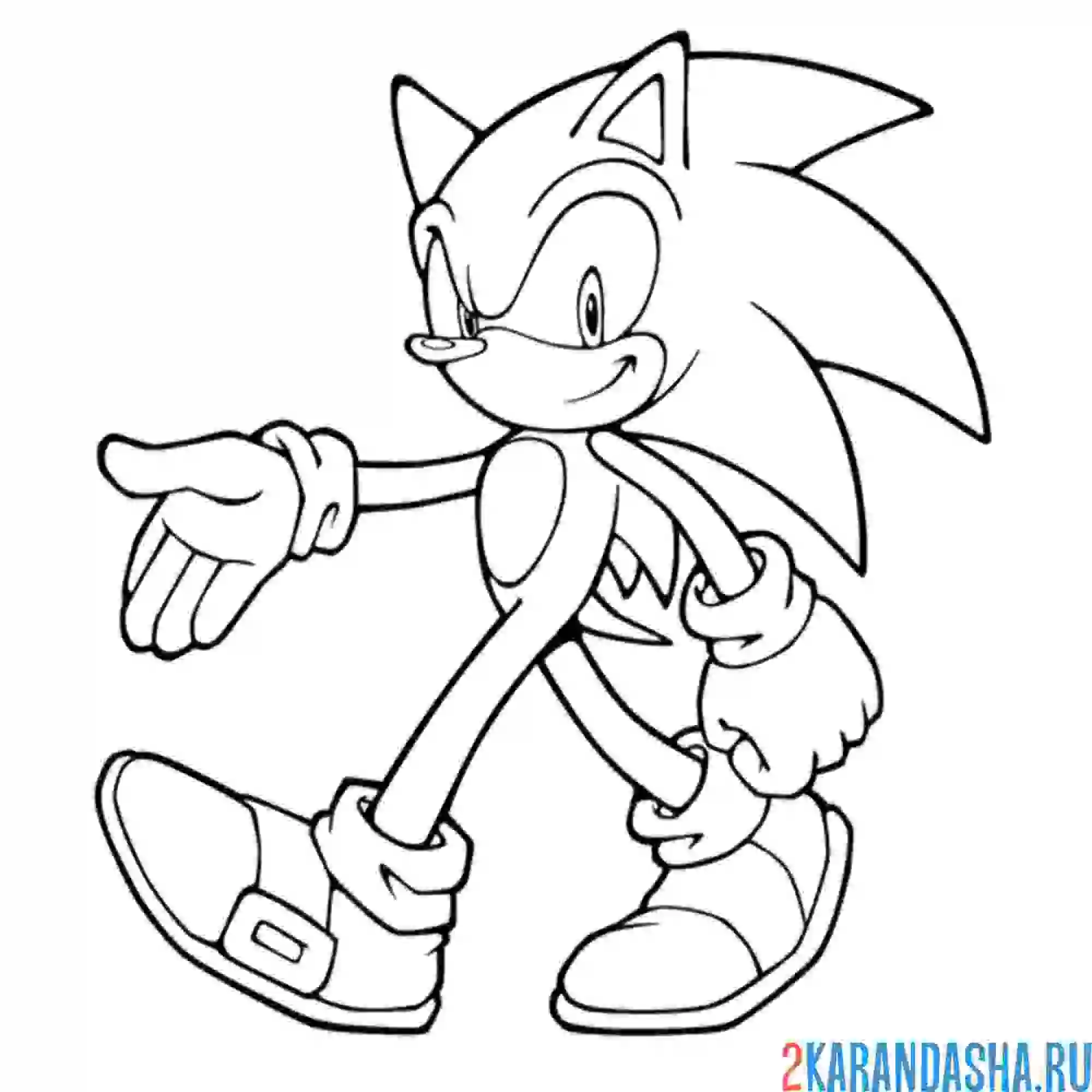Раскраска соник идет