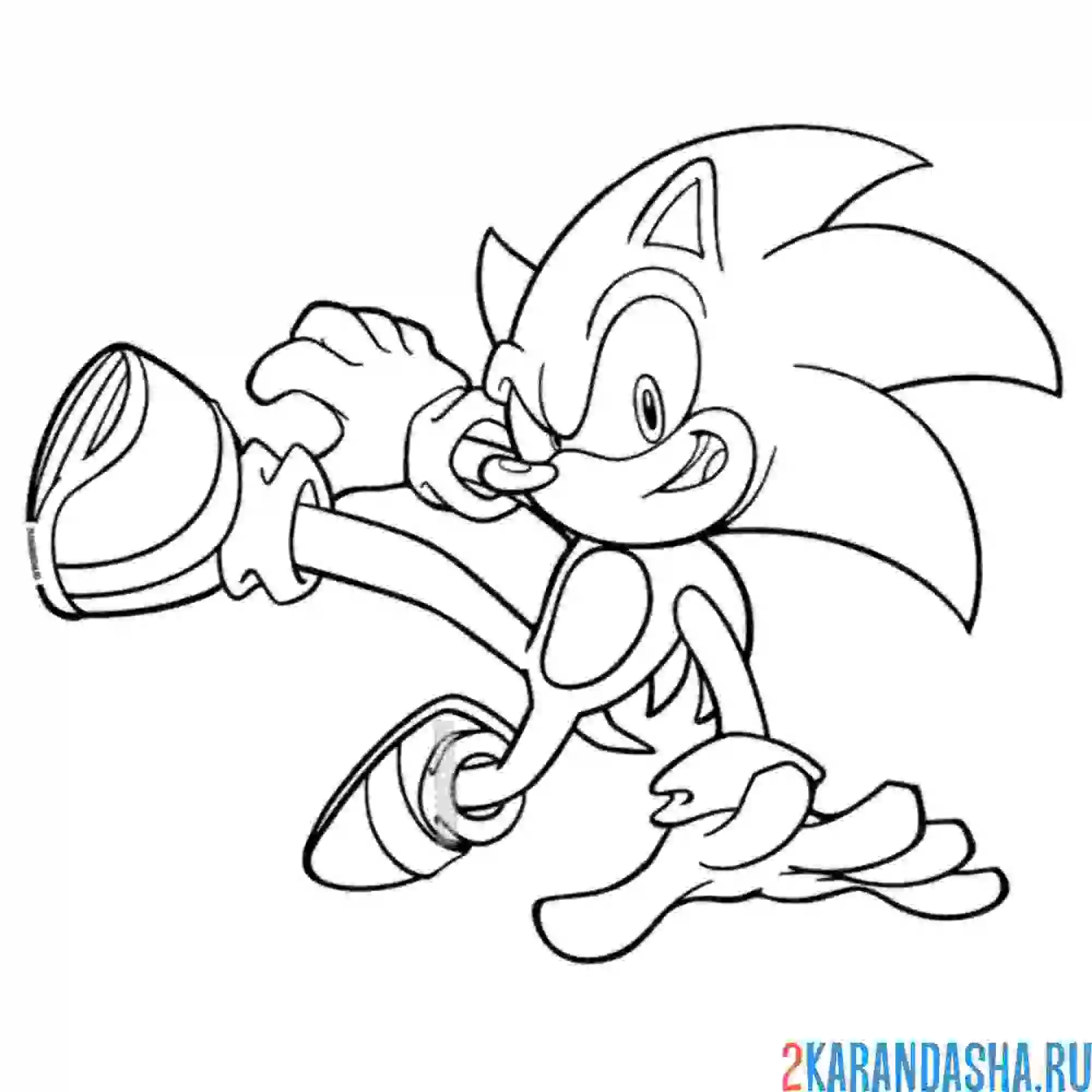 Раскраска танцующий соник