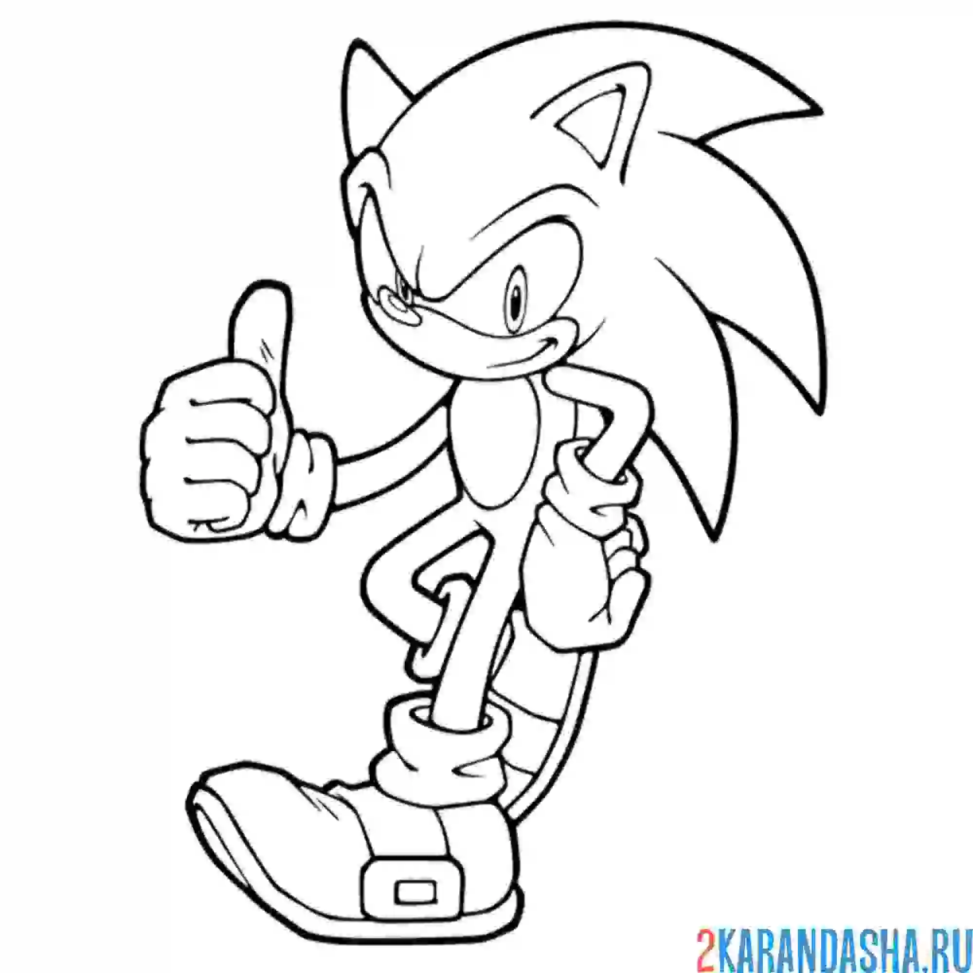 Раскраска соник смелый