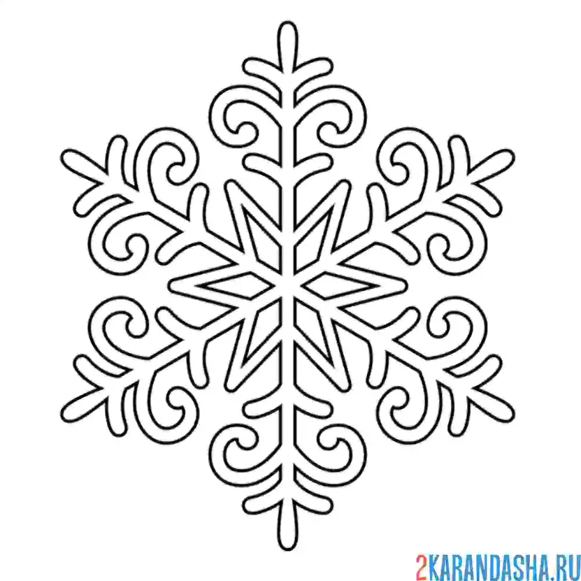 Раскраска снежинка с нежными узорами